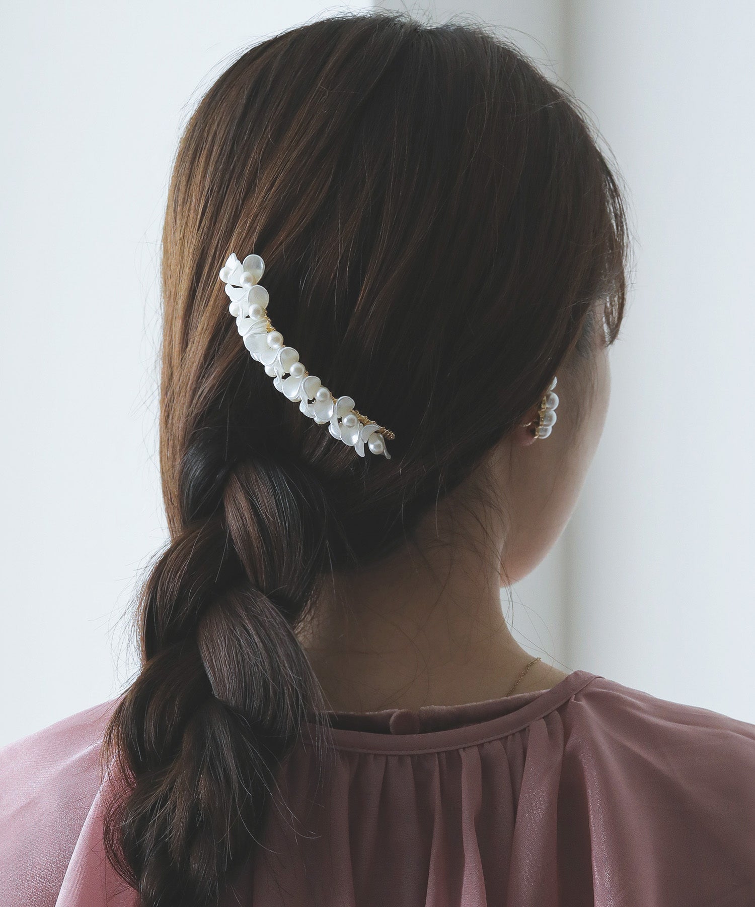 花びら パール ホワイト ヘアコーム