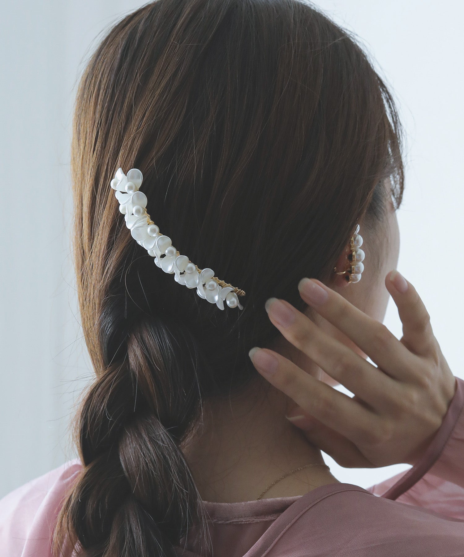 花びら パール ホワイト ヘアコーム