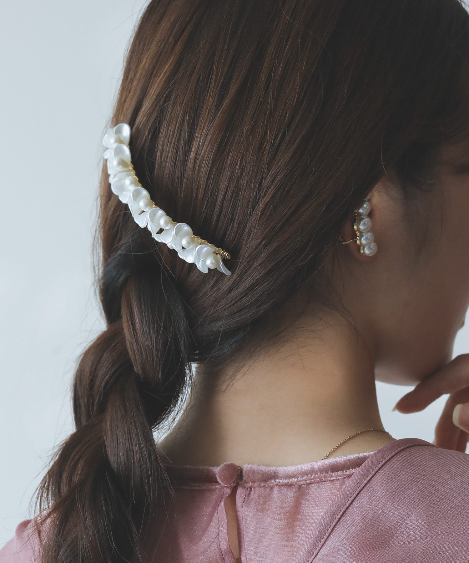 花びら パール ホワイト ヘアコーム