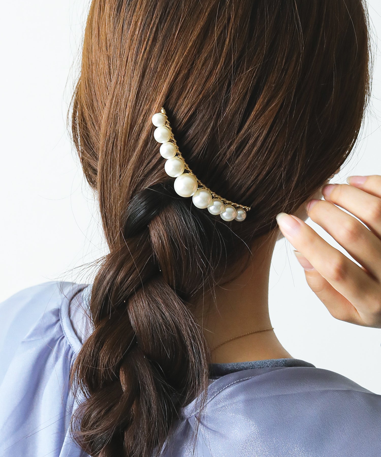 上品 シンプル パール ライン ヘアコーム