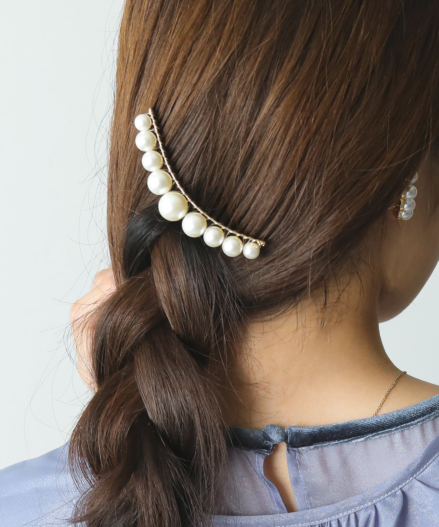 上品 シンプル パール ライン ヘアコーム