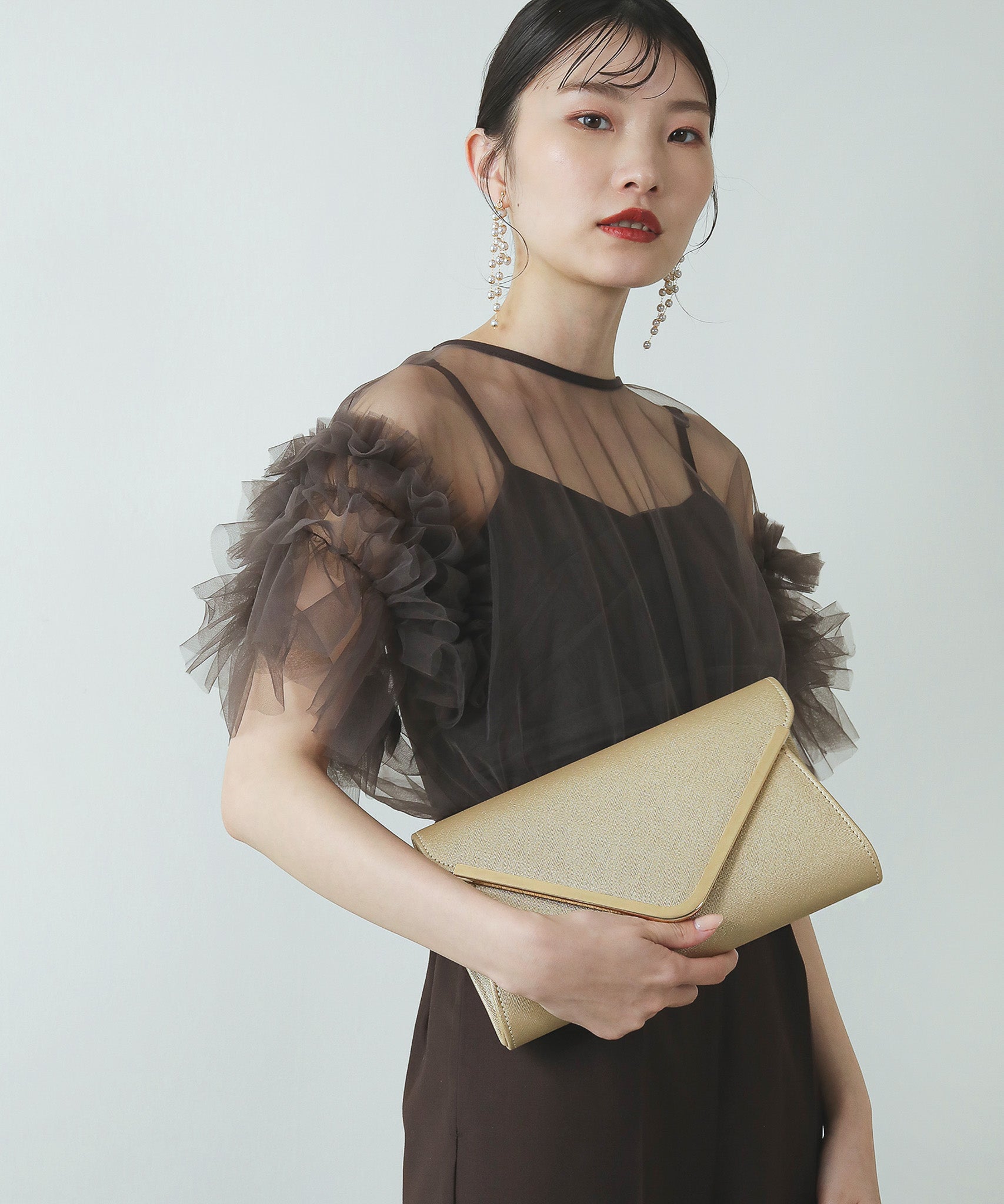 V字 メタルモチーフ 3way パーティー バッグ オケージョン