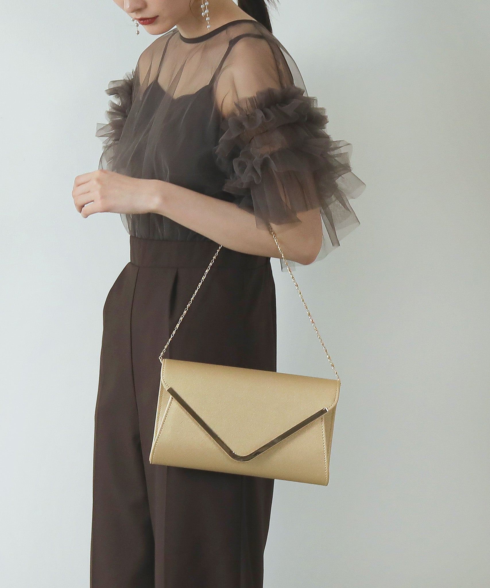 V字 メタルモチーフ 3way パーティー バッグ オケージョン