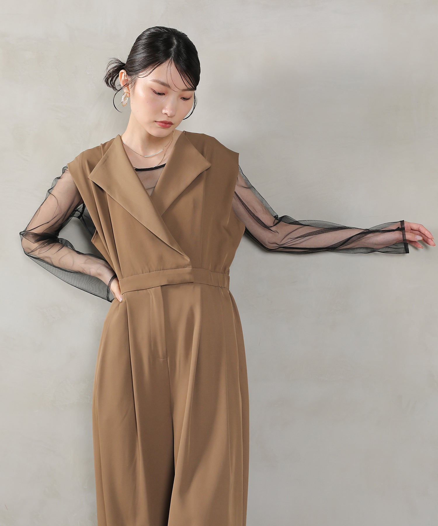オールインワン パンツドレス シアートップス