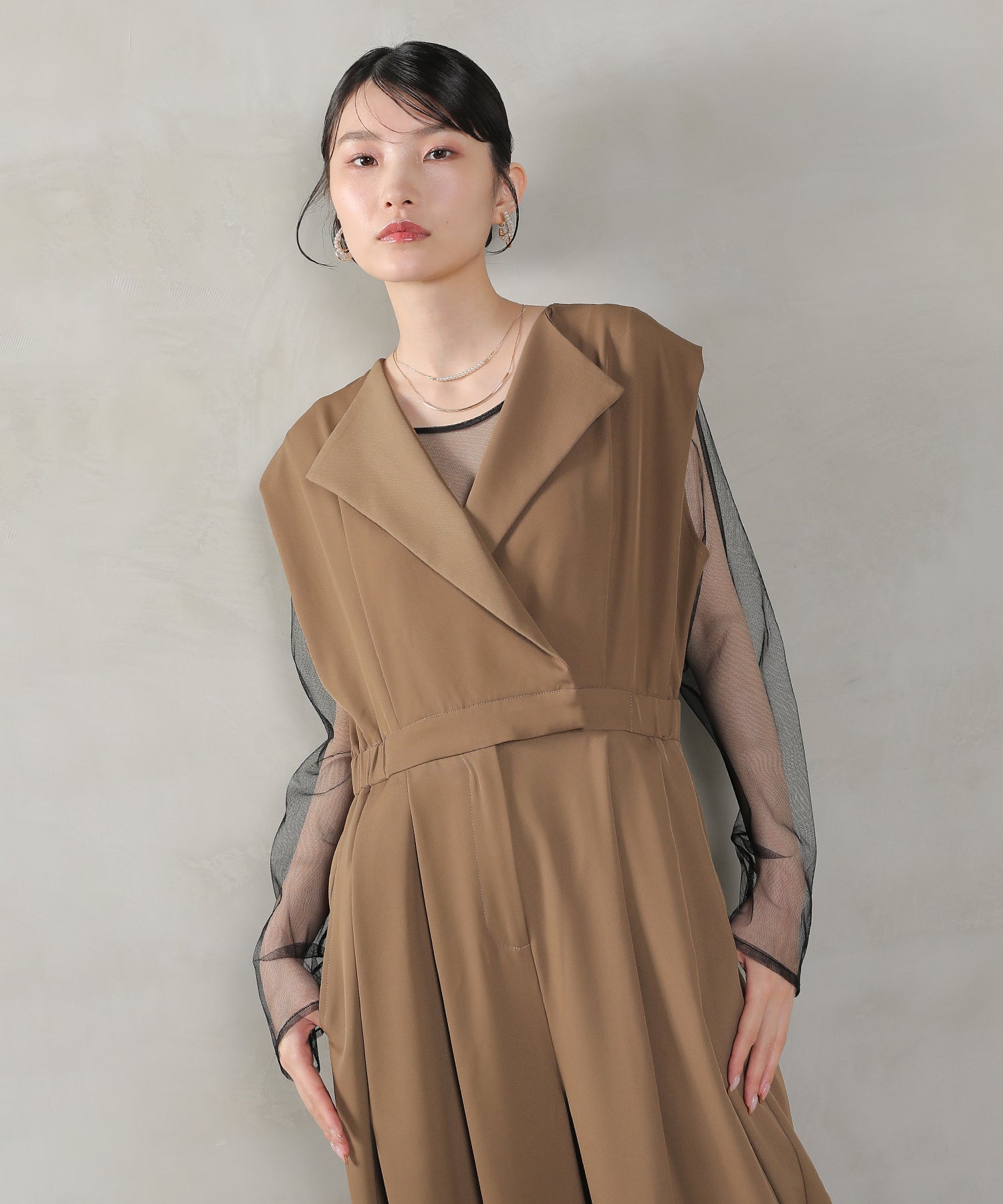 オールインワン パンツドレス シアートップス