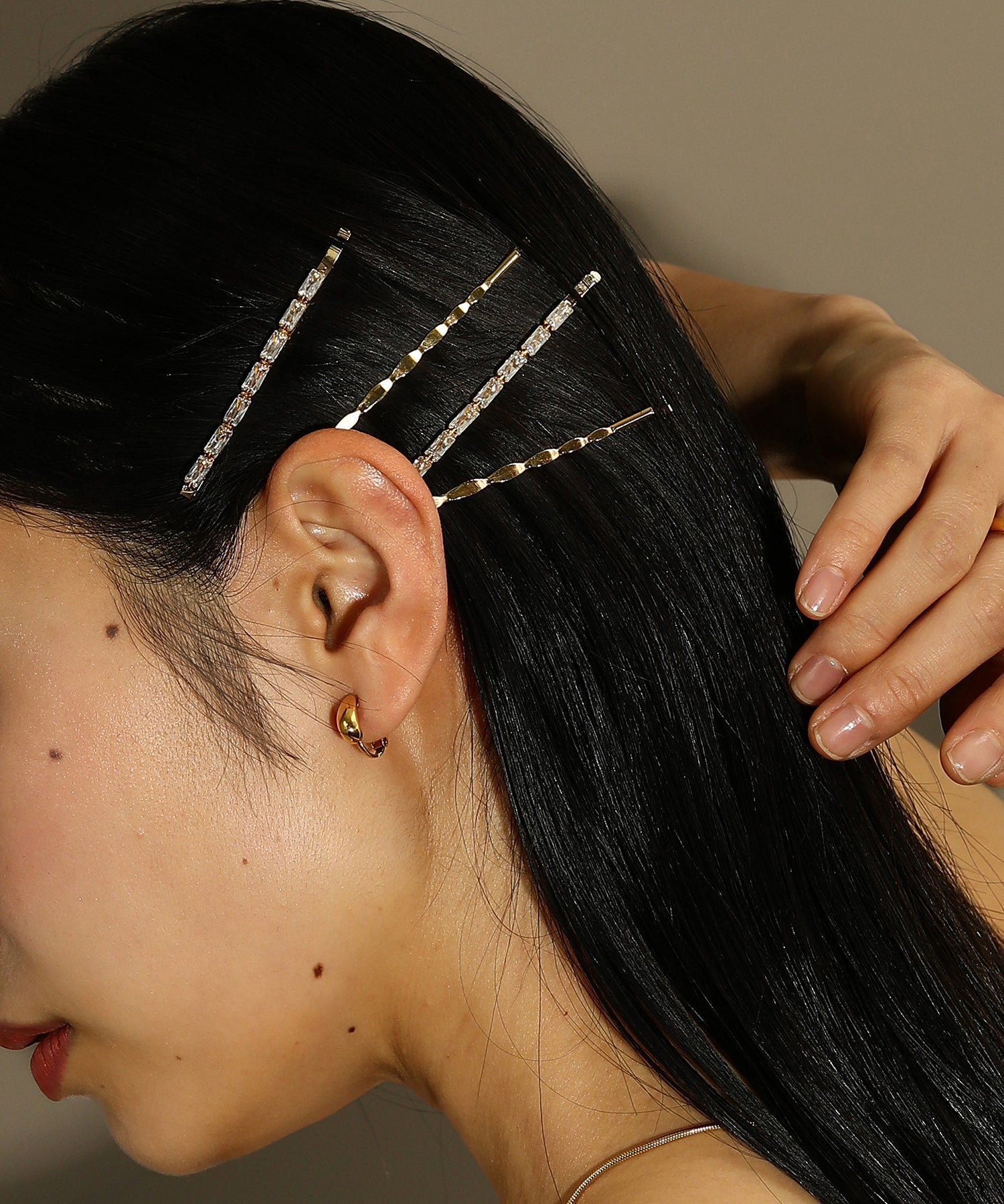 スクエアビジュー なみなみヘアピン 4本 セット