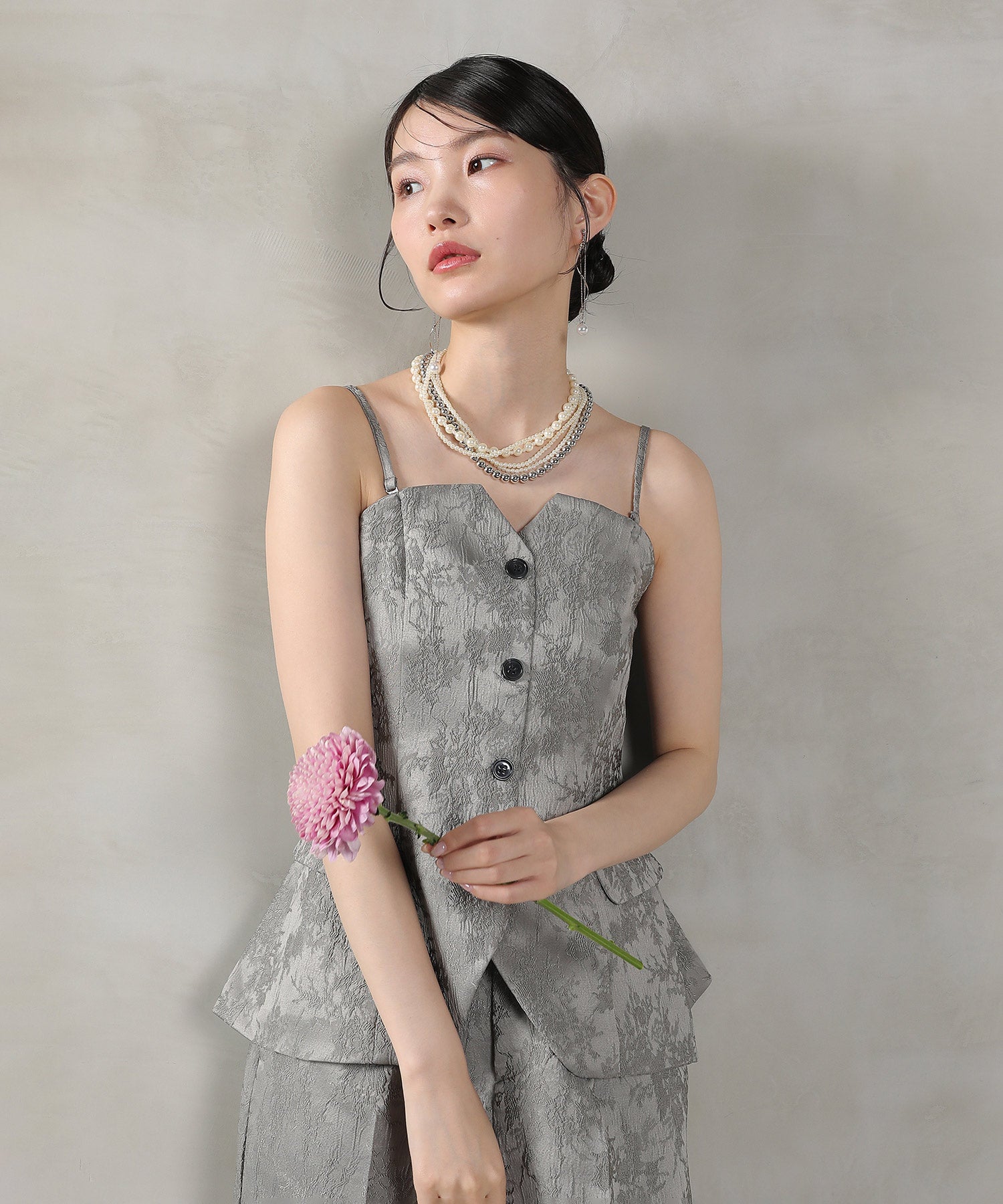 ジャガード セットアップ ヴィンテージライク パンツドレス