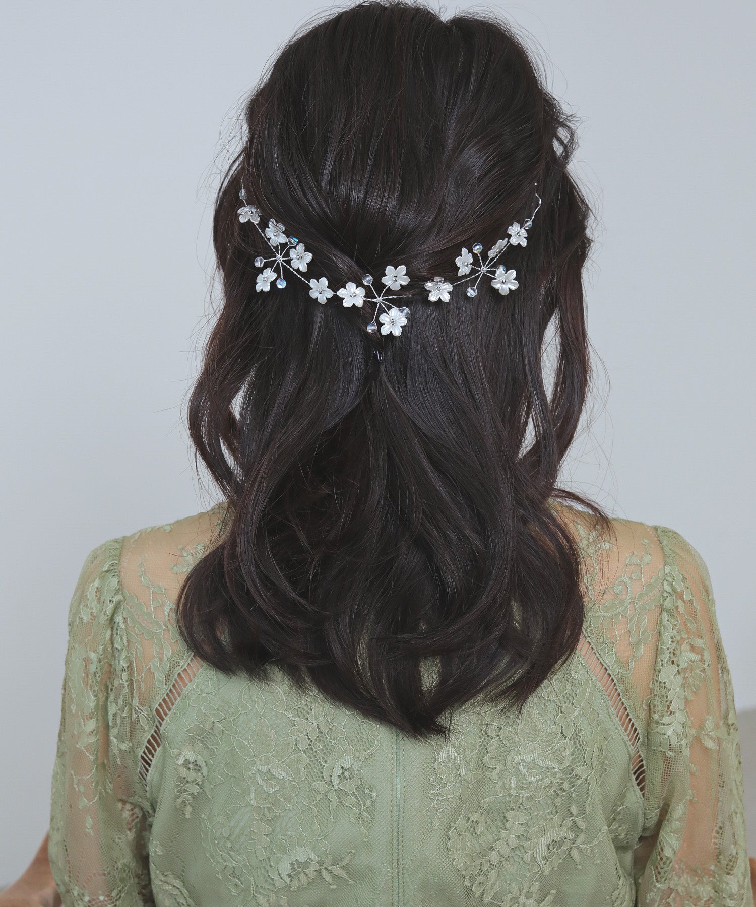 フラワー モチーフ ビーズ 結婚式 お呼ばれ ヘッドドレス