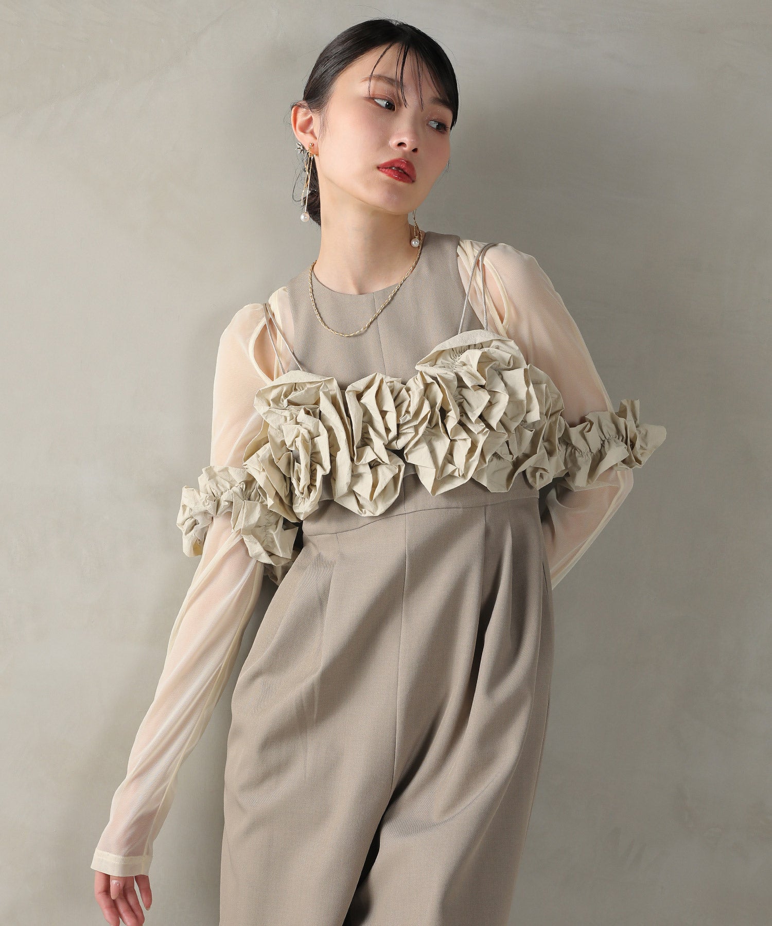 オールインワン パンツドレス 3点セット パーティー 結婚式 オケージョン