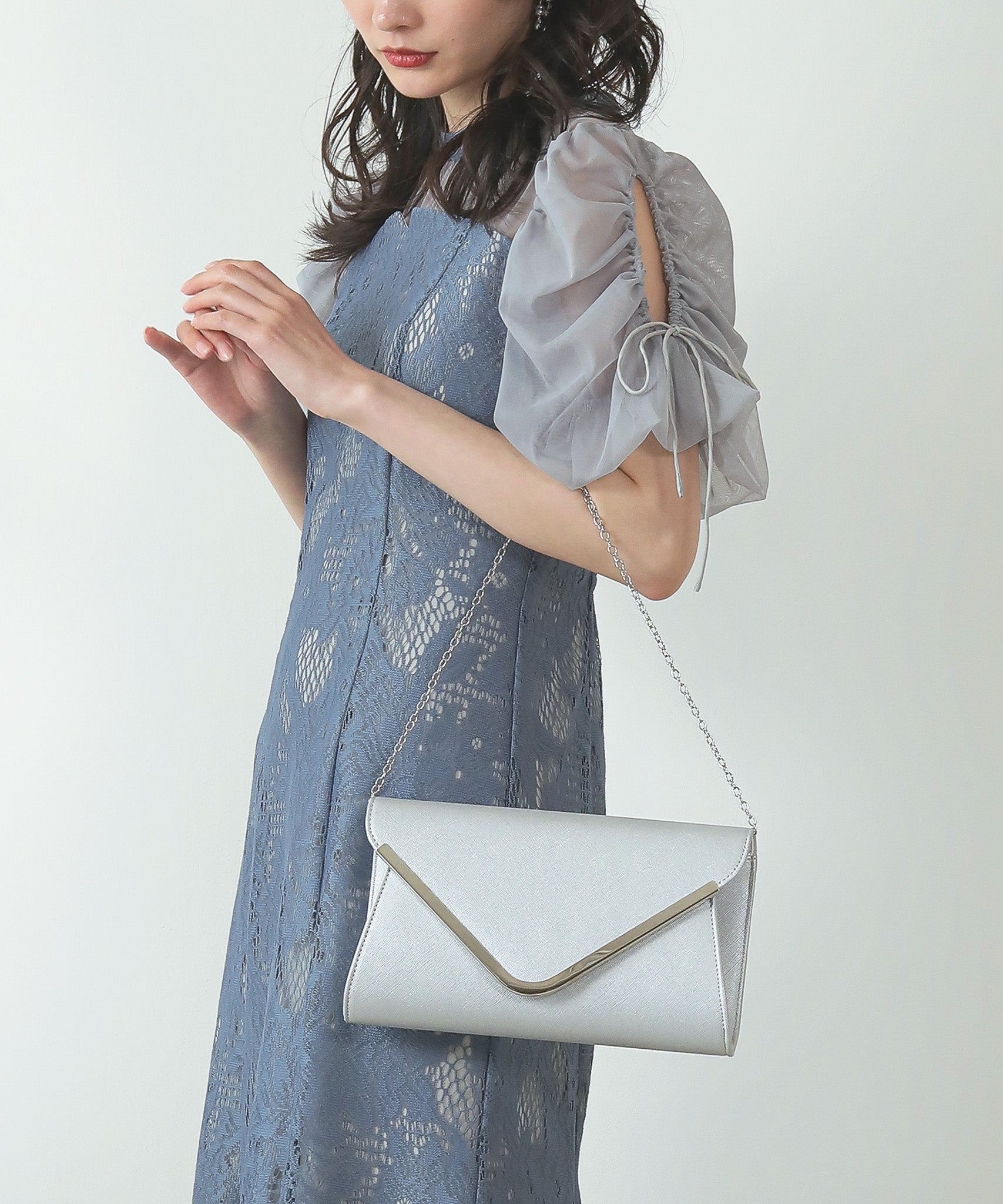 V字 メタルモチーフ 3way パーティー バッグ オケージョン