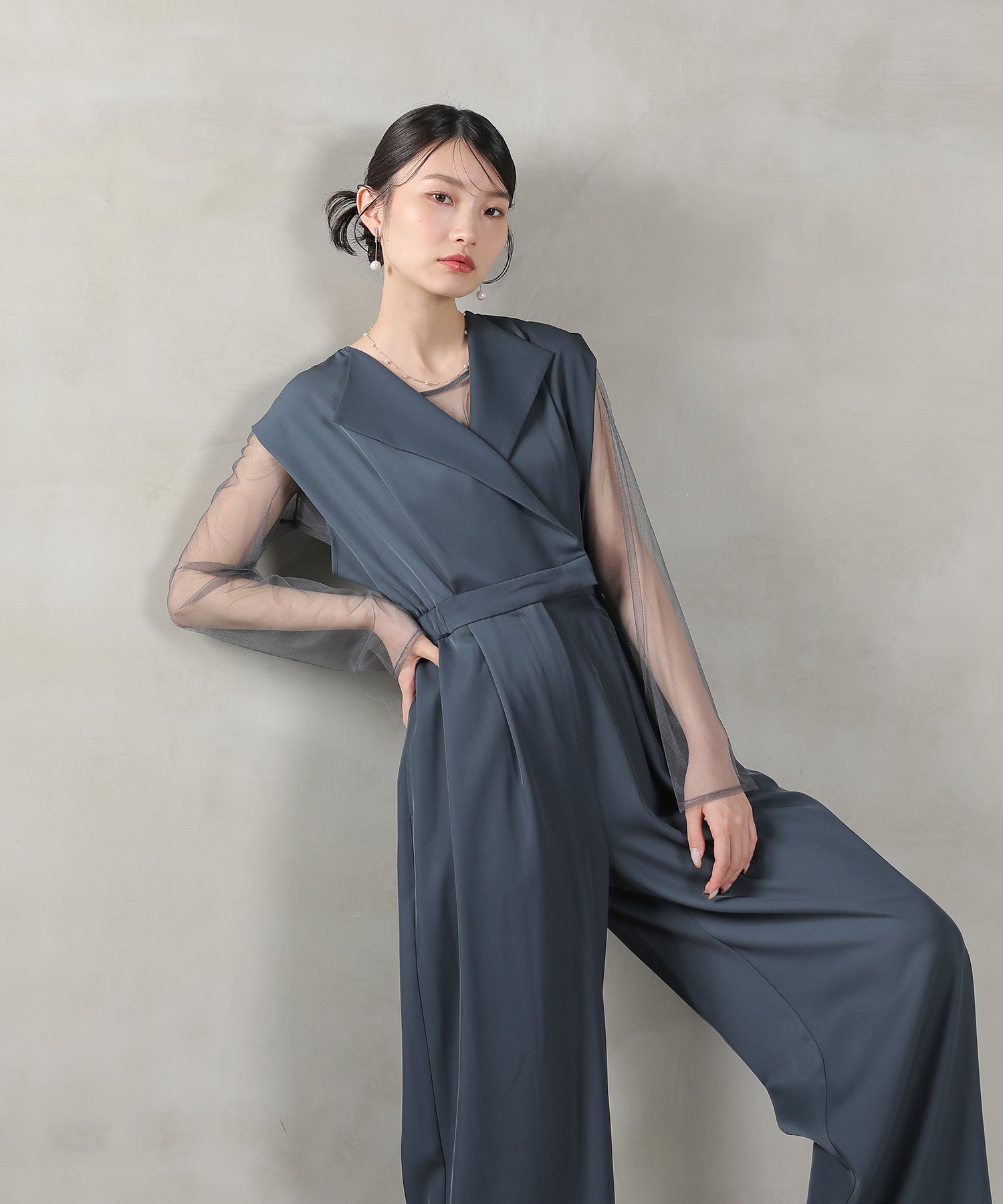 オールインワン パンツドレス シアートップス