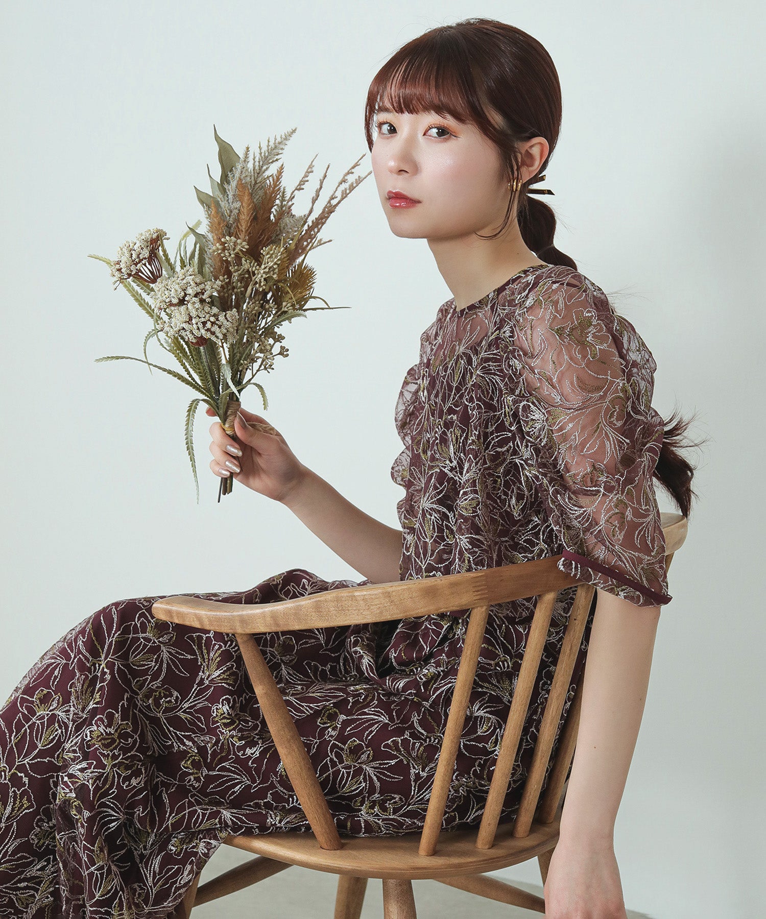 花柄刺繍 レースボレロ キャミワンピース 2点セット ドレス