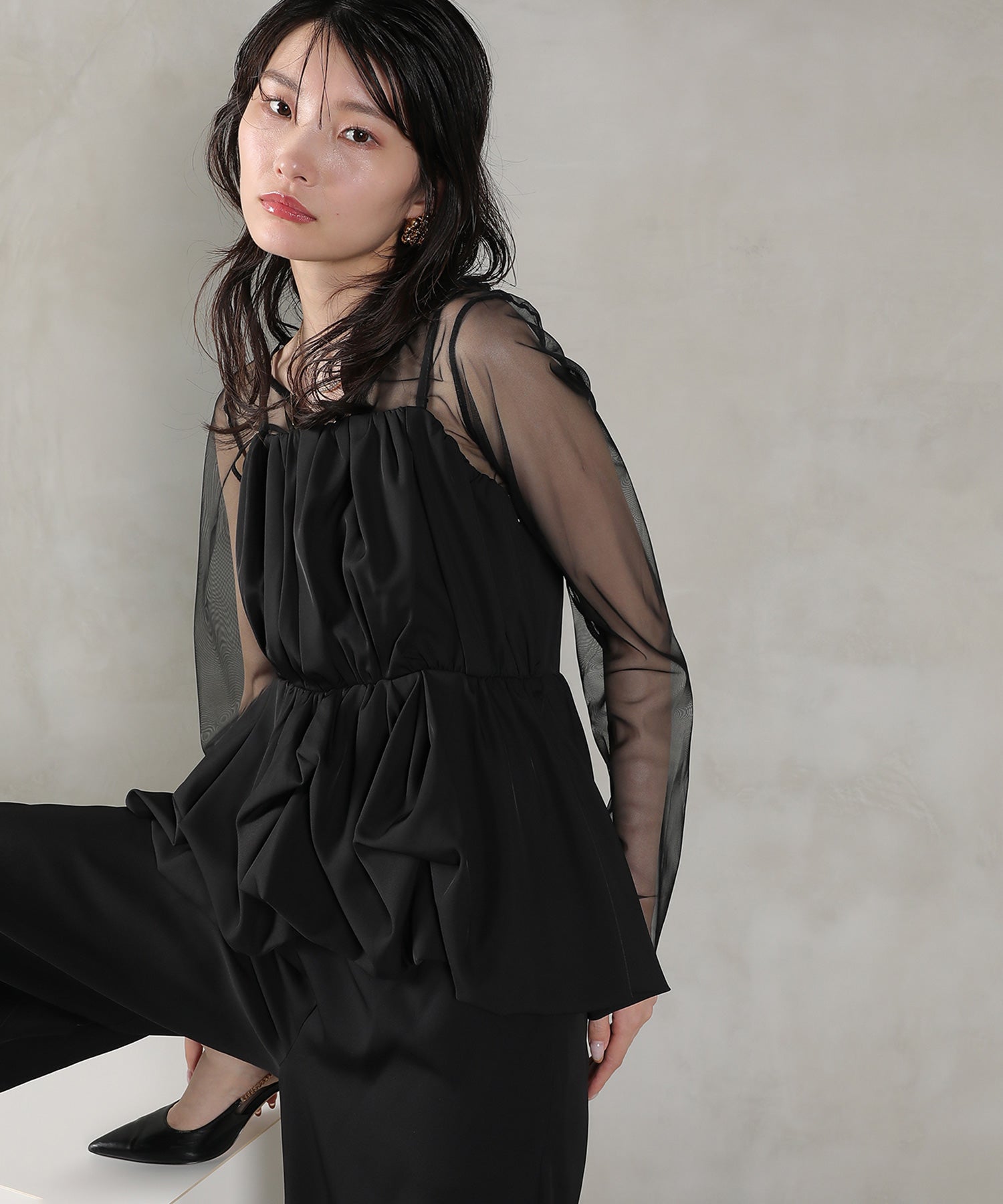 レーストップス キャミビスチェ パンツドレス 3点セット 結婚式