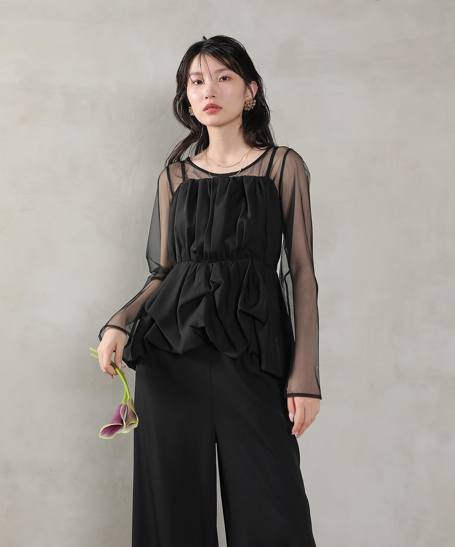 レーストップス キャミビスチェ パンツドレス 3点セット 結婚式