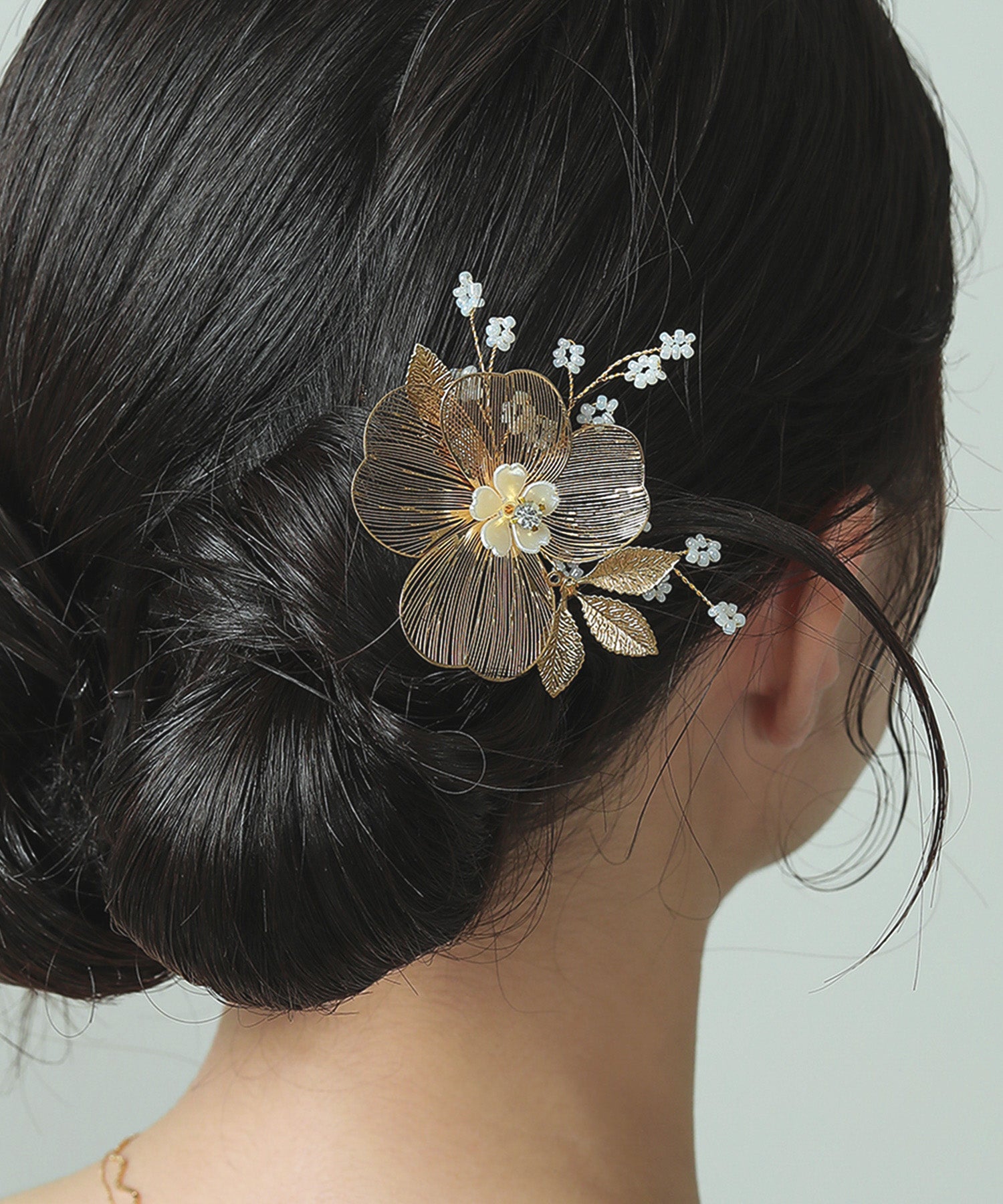 ビックフラワーモチーフ Uピン かんざし 結婚式 お呼ばれ オケージョン