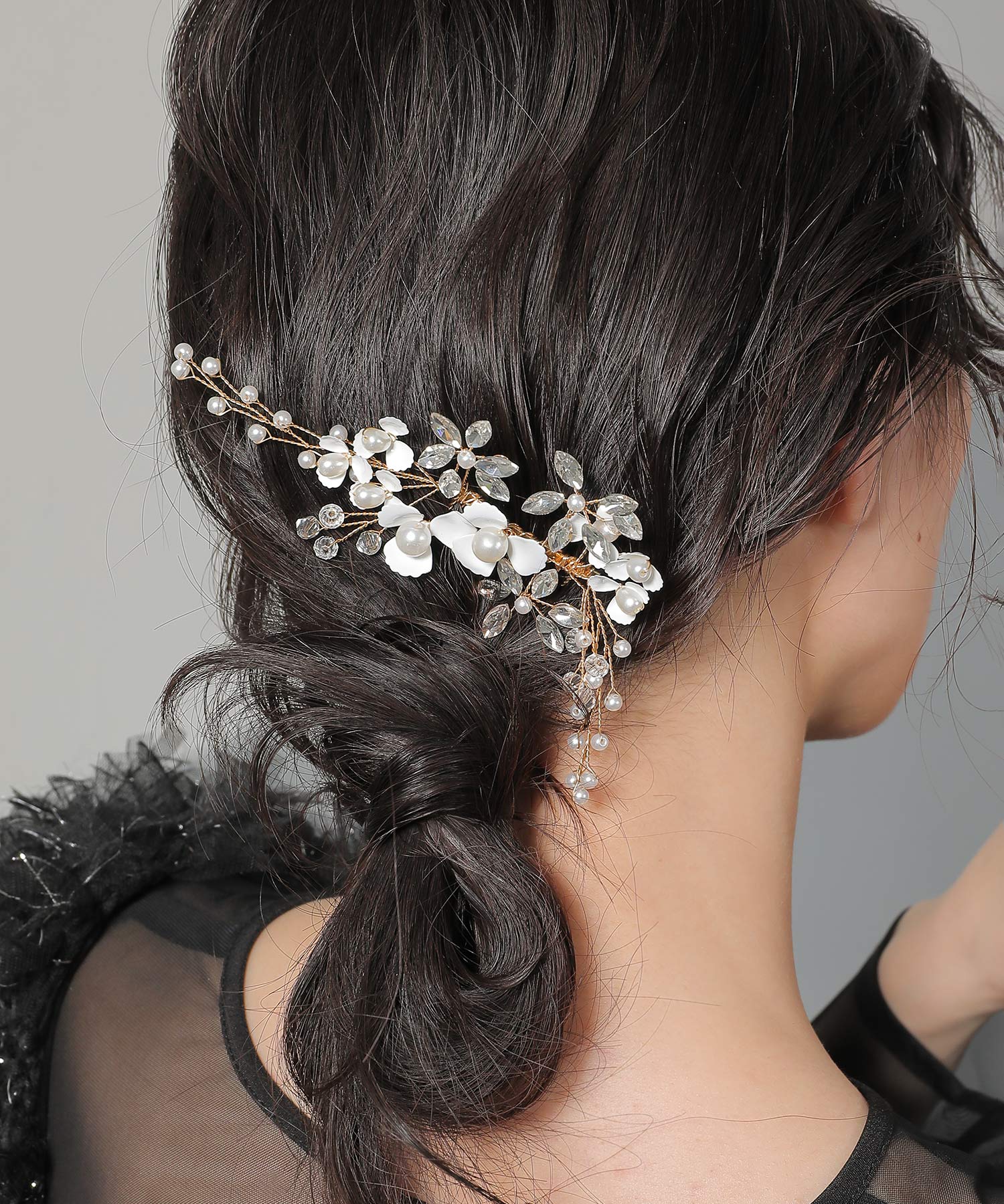 ブロッサム パール ビーズ ヘアコーム ヘッドドレス