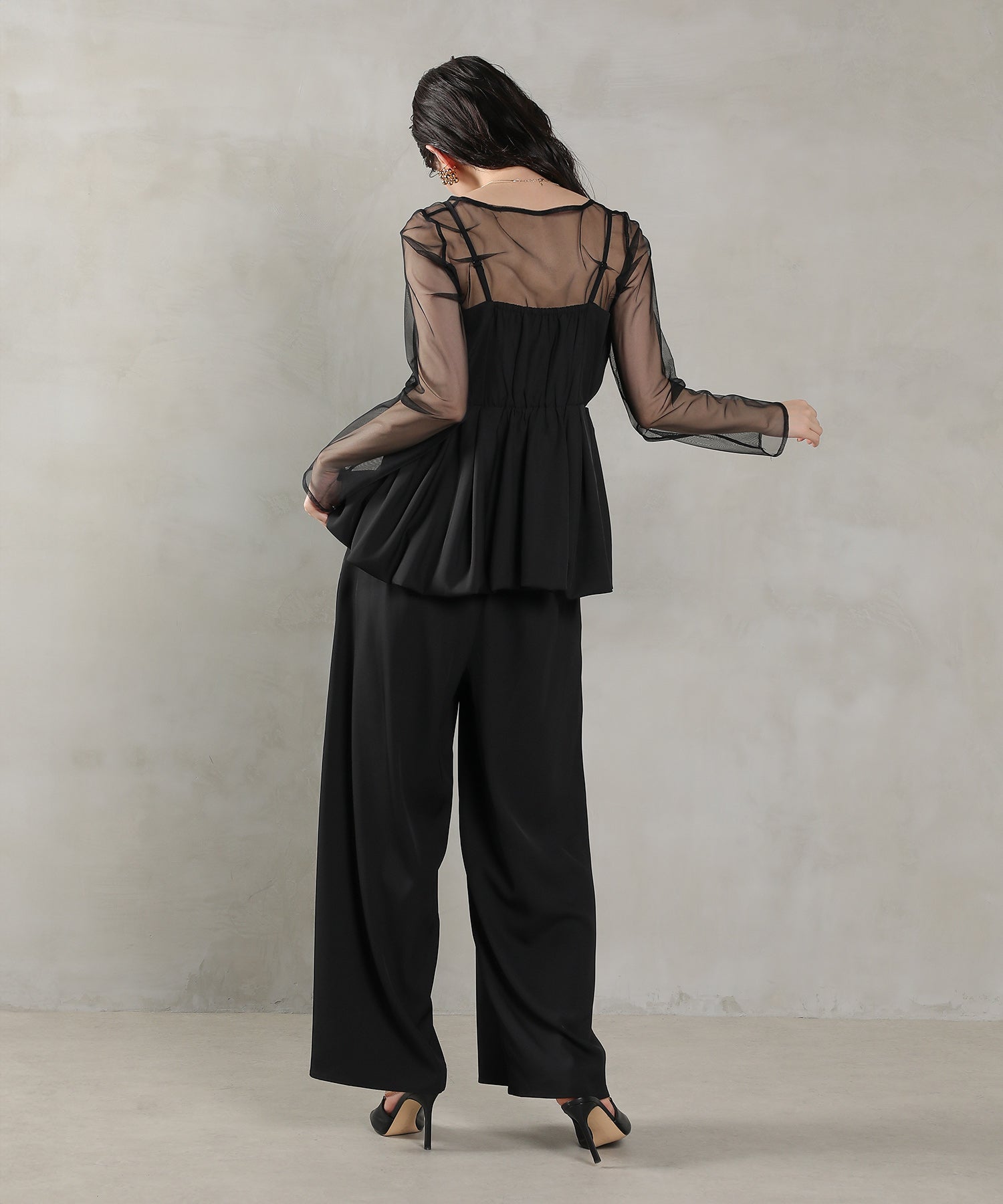 レーストップス キャミビスチェ パンツドレス 3点セット 結婚式