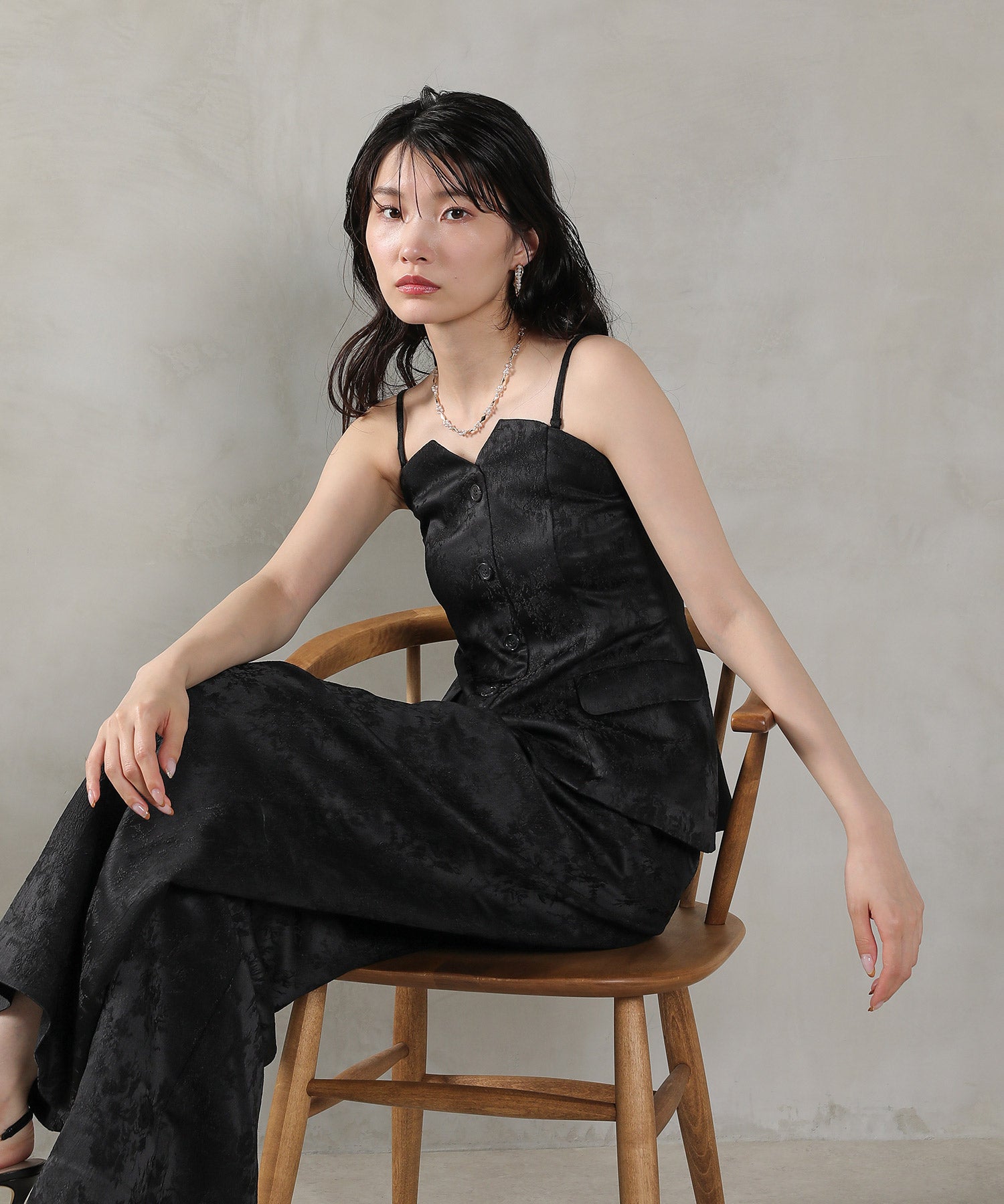 ジャガード セットアップ ヴィンテージライク パンツドレス