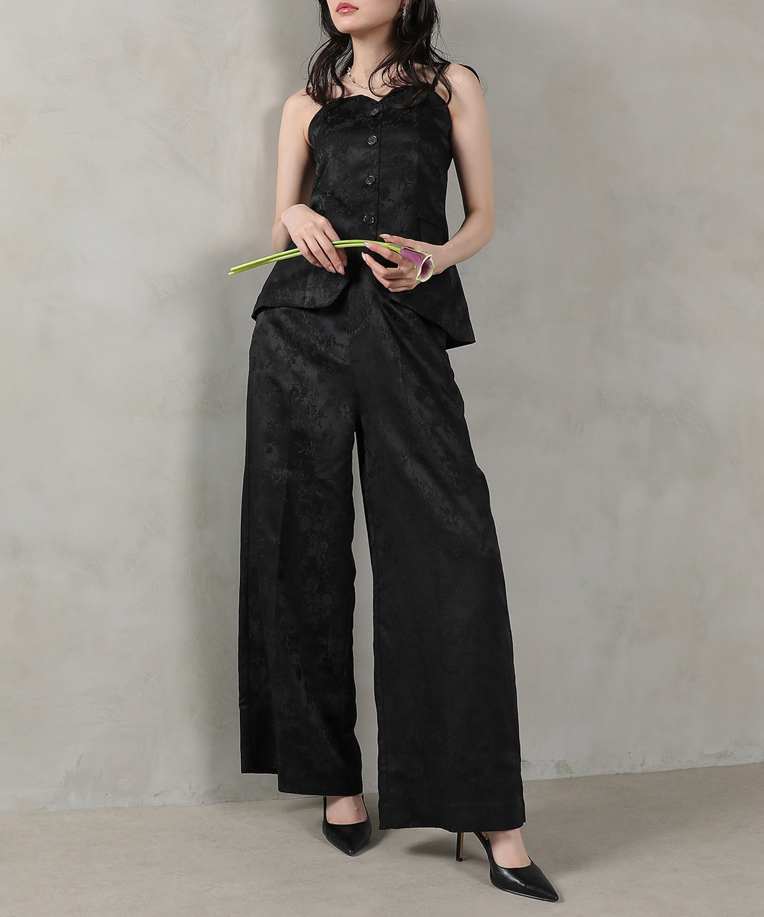 ジャガード セットアップ ヴィンテージライク パンツドレス