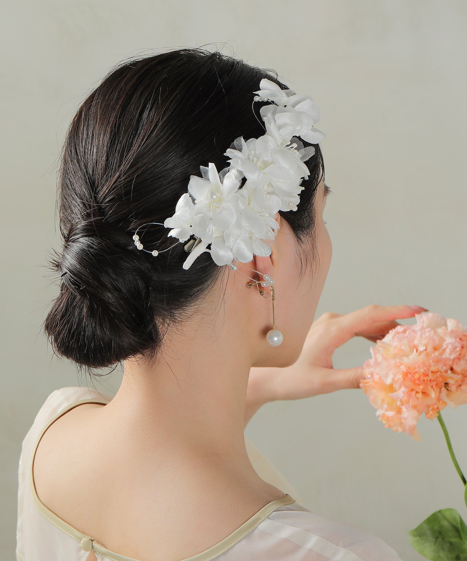 フラワー パール ヘアクリップ