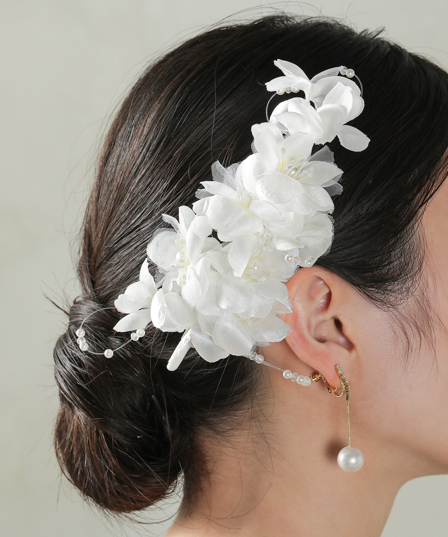 フラワー パール ヘアクリップ