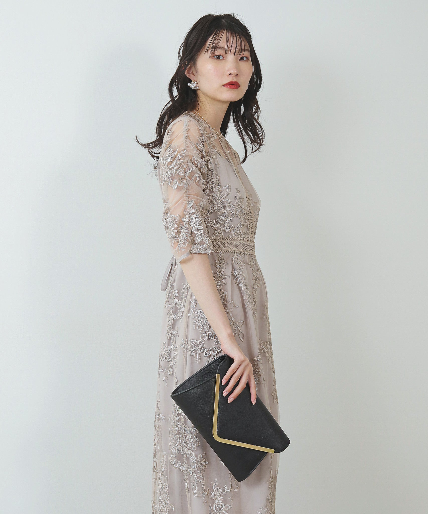 V字 メタルモチーフ 3way パーティー バッグ オケージョン