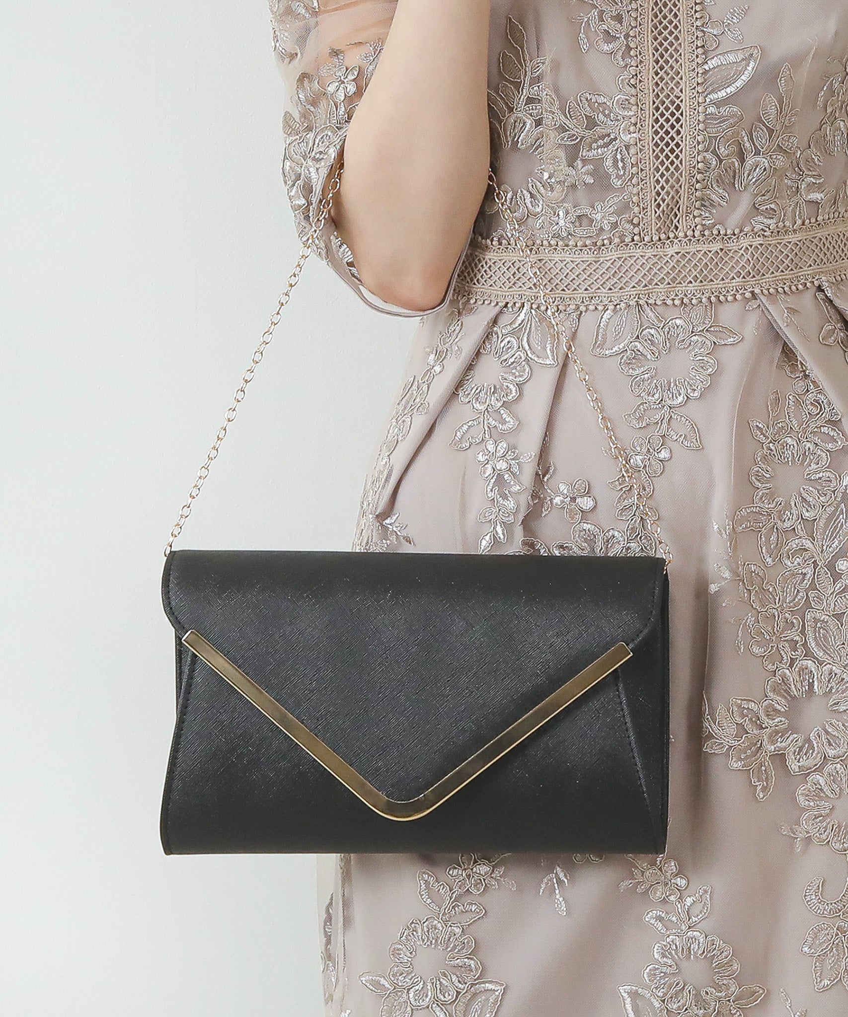 V字 メタルモチーフ 3way パーティー バッグ オケージョン