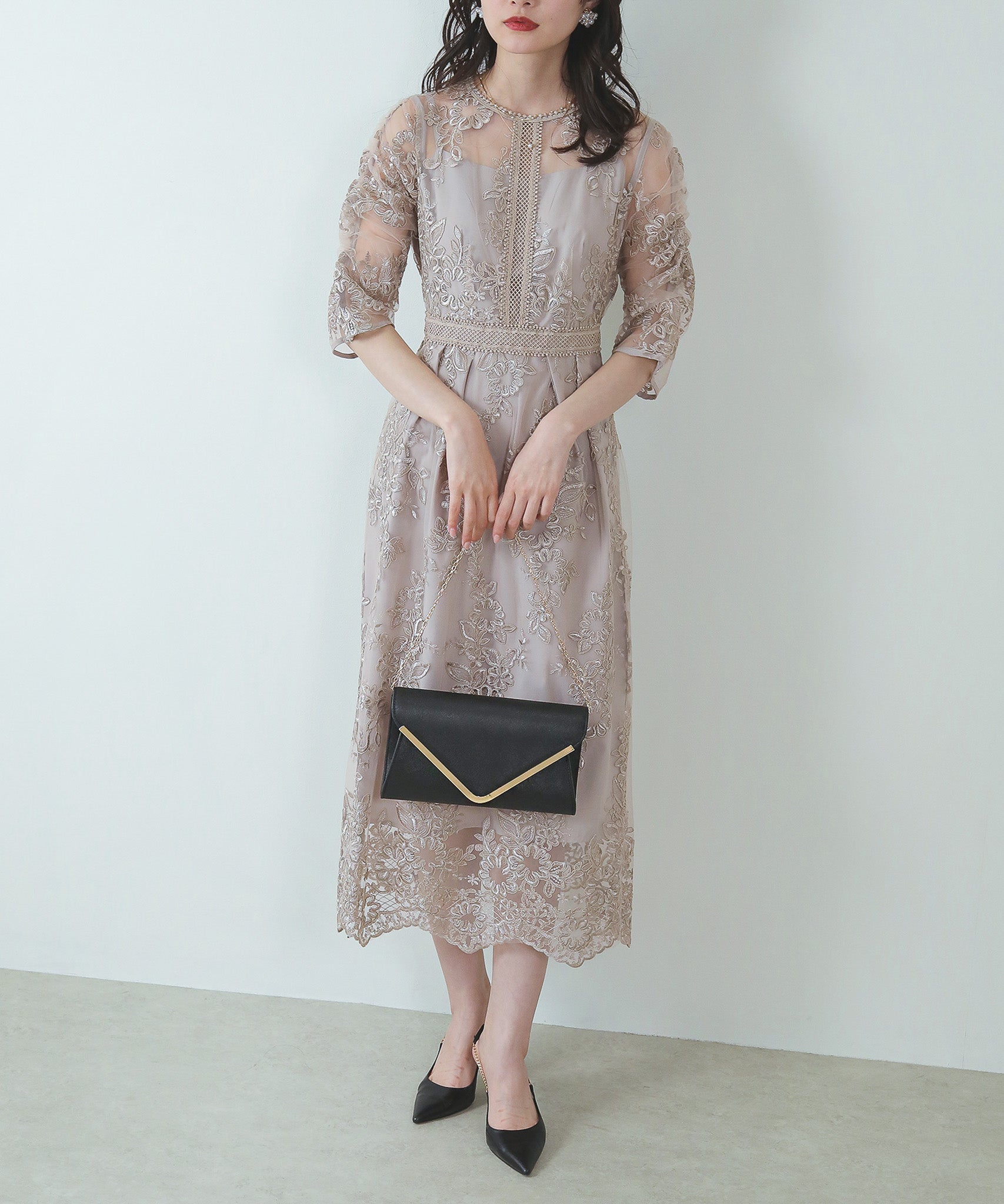 V字 メタルモチーフ 3way パーティー バッグ オケージョン