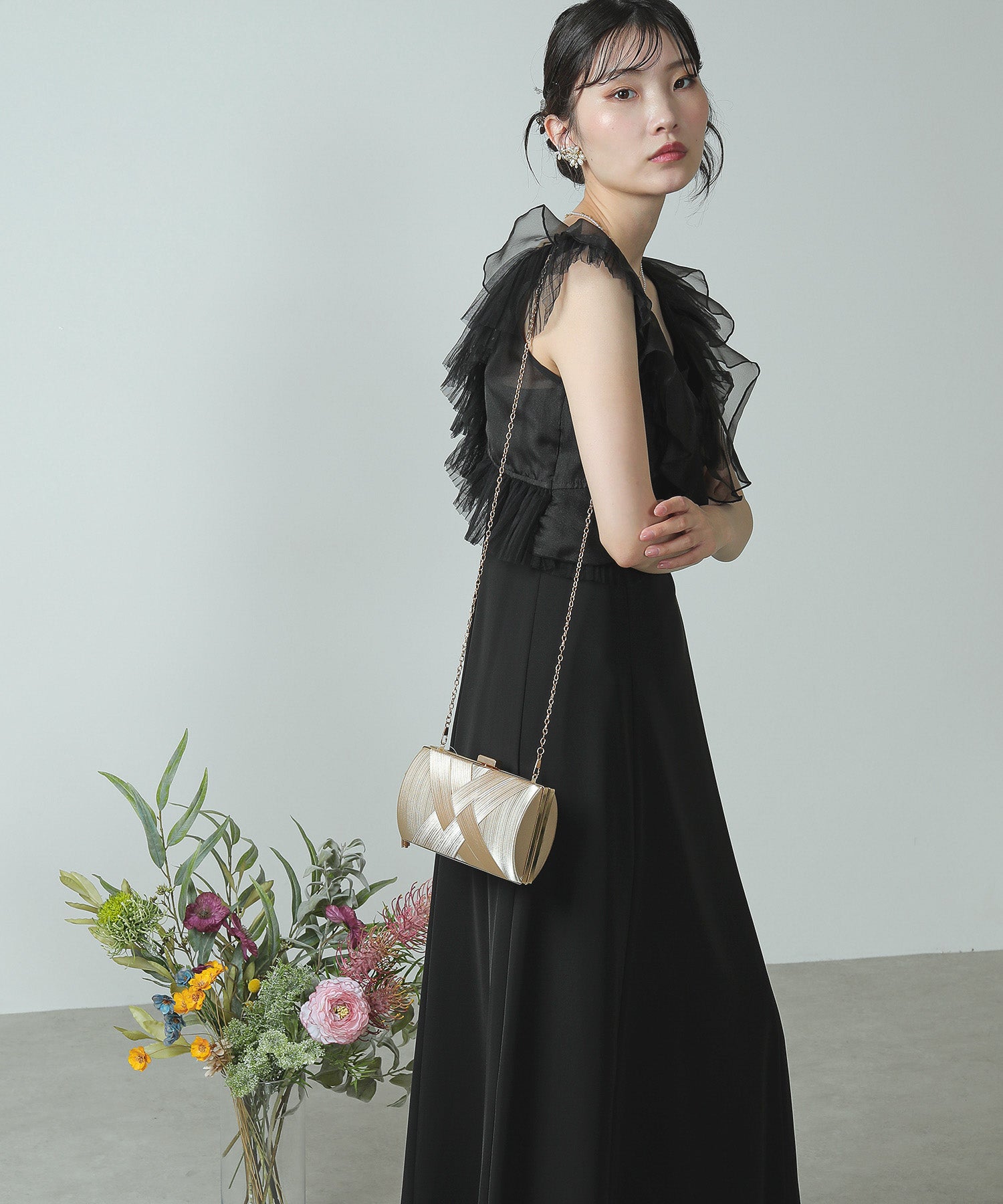 フロントクロスデザイン 2WAY パーティー バッグ 結婚式 お呼ばれ オケージョン