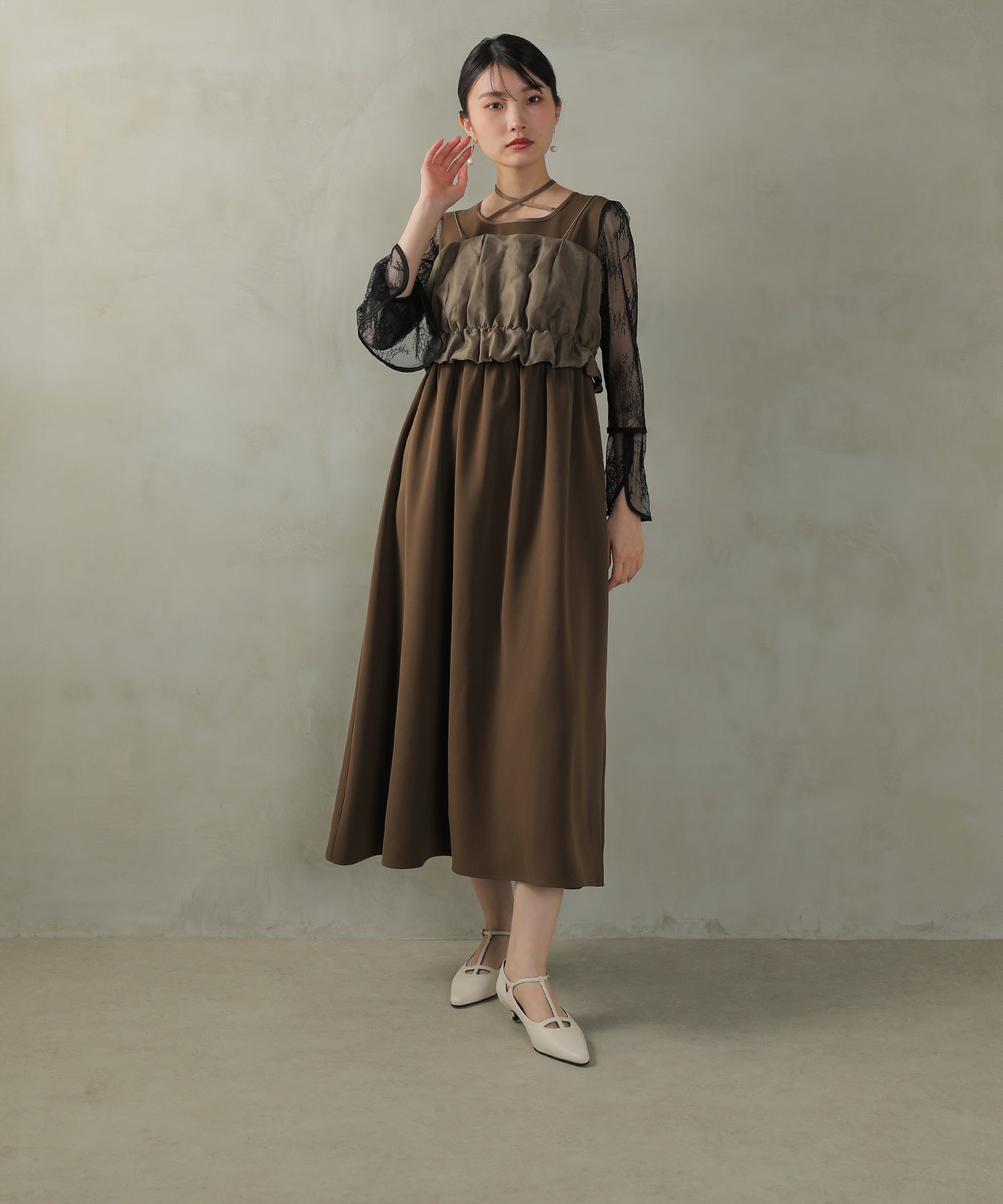 167cm / 着用 M / カーキ