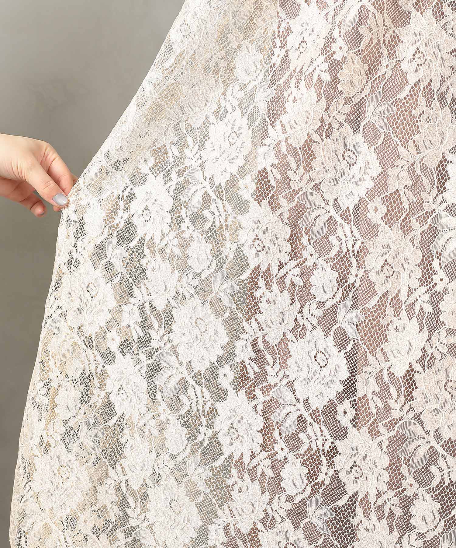 チュール バック リボン レースキャミワンピ 2点セット