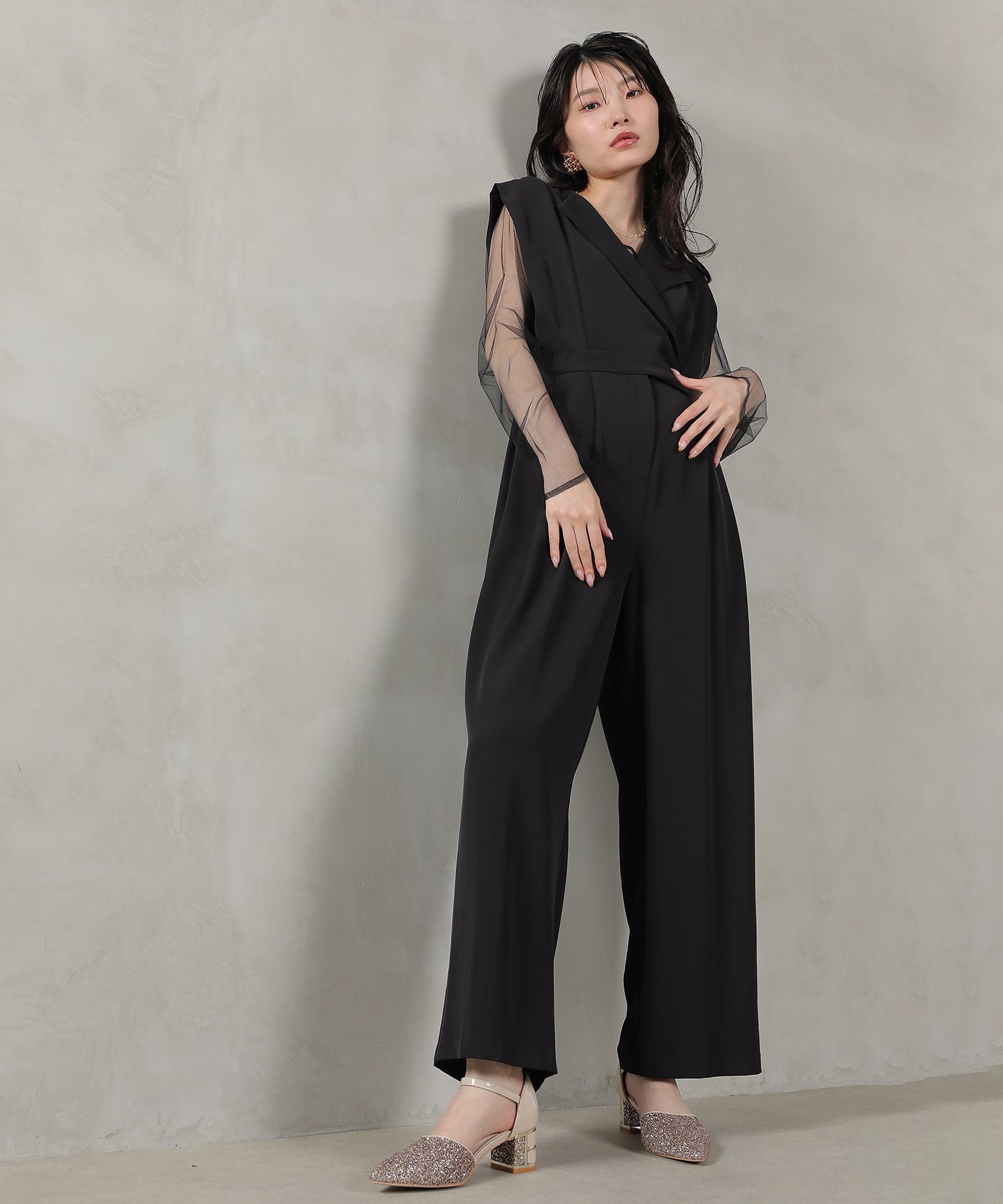オールインワン パンツドレス シアートップス
