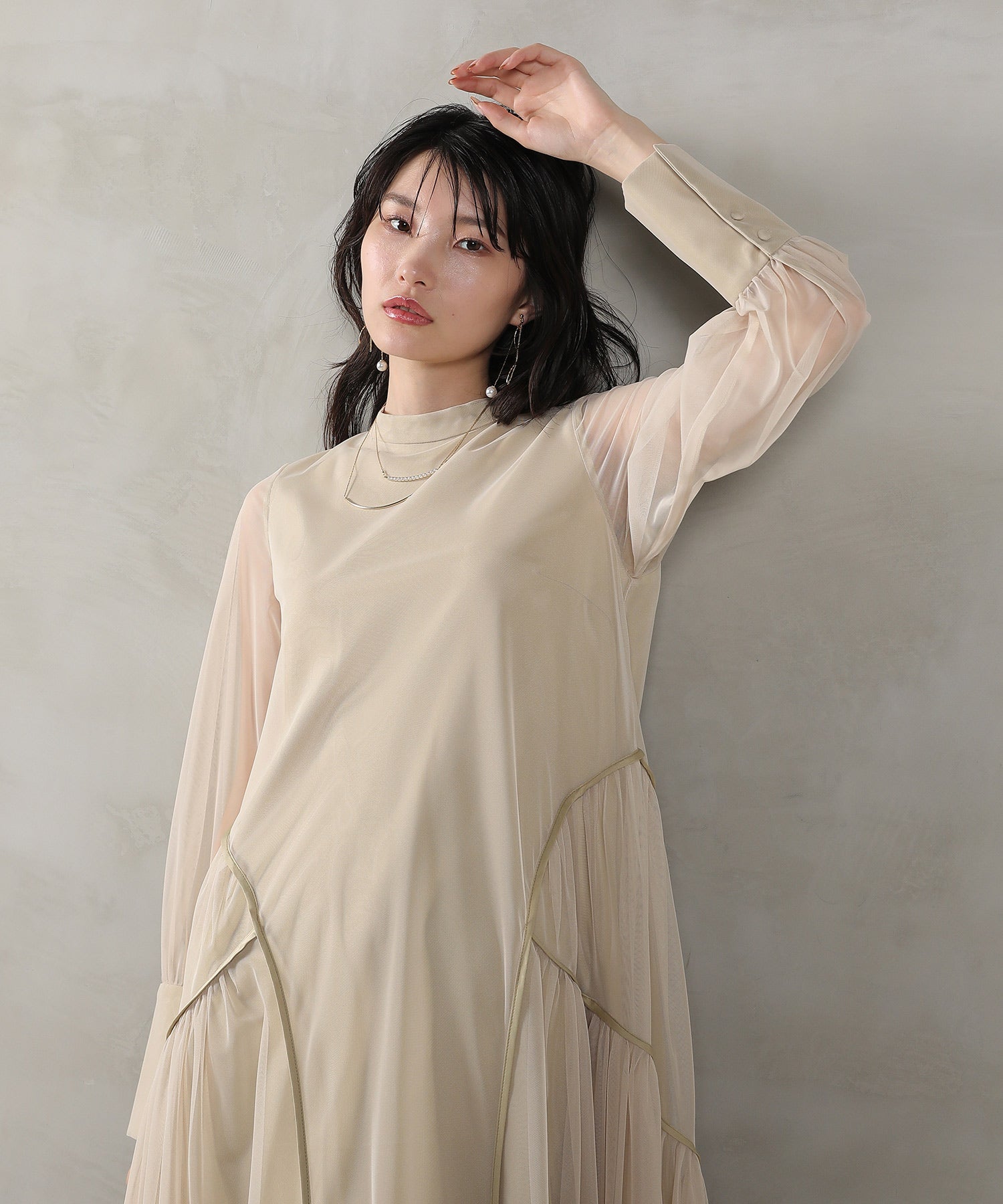 チュール テントライン ワンピース パーティー ドレス 結婚式