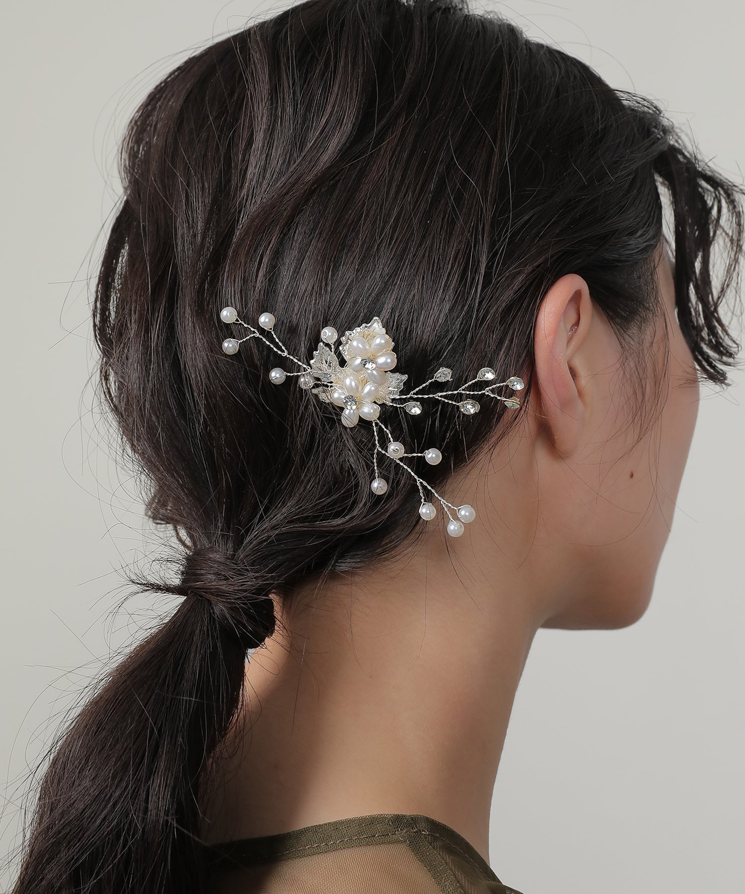 フラワー リーフ モチーフ ヘアUピン