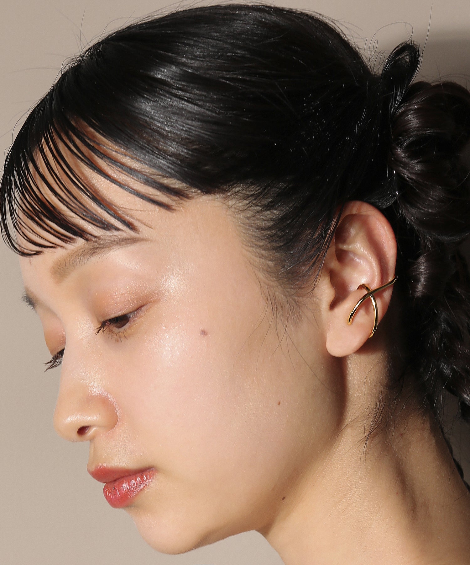 スリム クロス ライン イヤーカフ