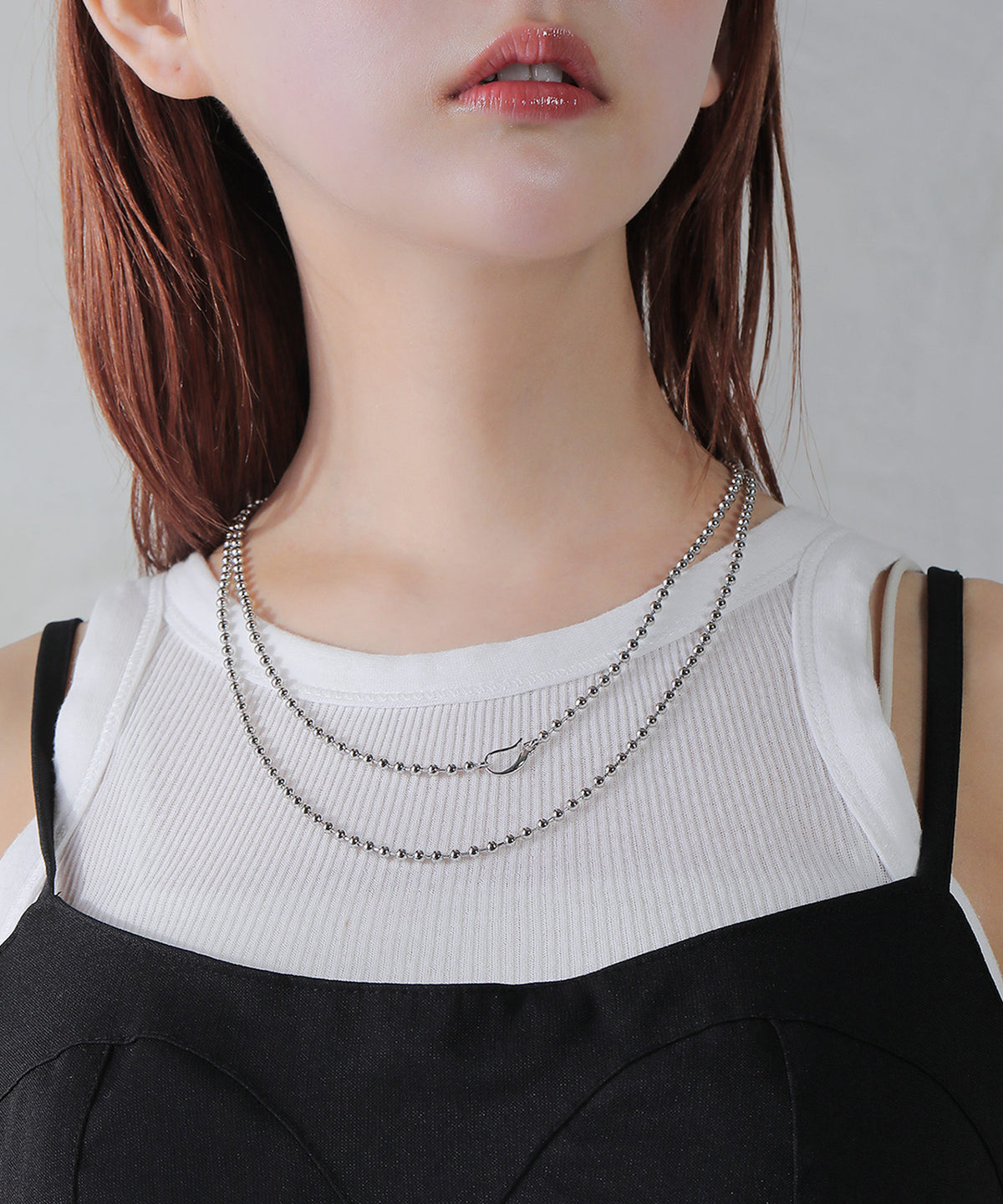 ボールチェーン ロング ネックレス 2way