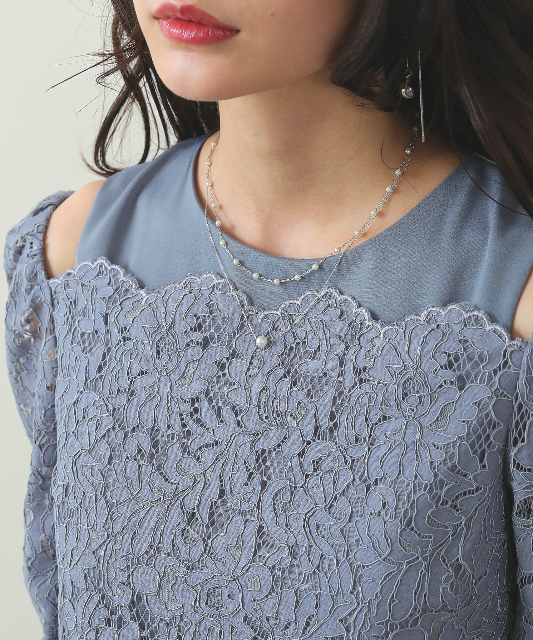 パール 結婚式 お呼ばれ 華奢 2連 ネックレス