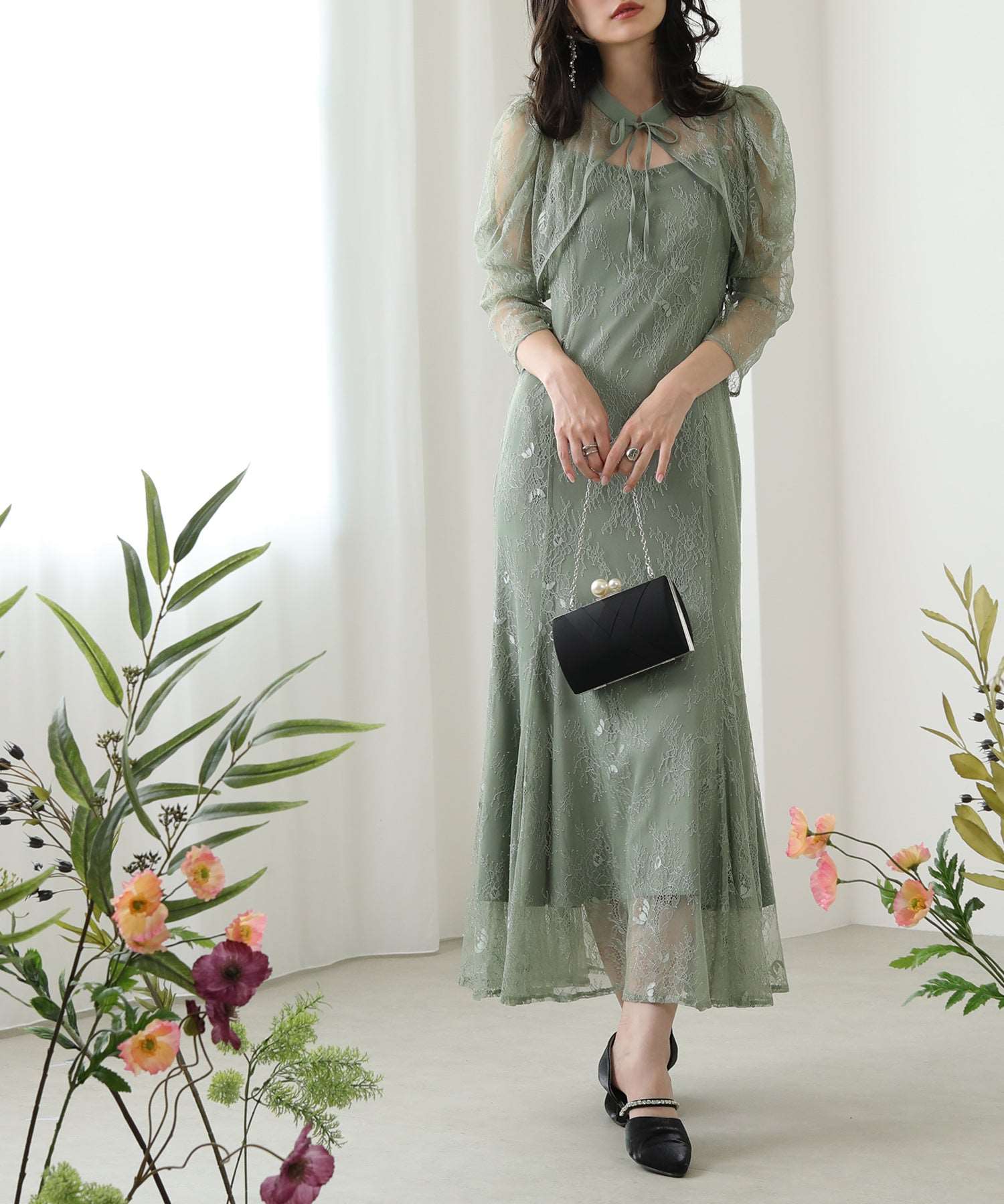 3way レースボレロセット 結婚式 オケージョン ドレス