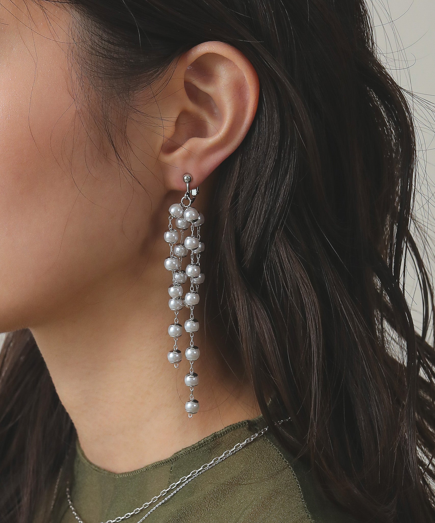 パール ロング イヤリング