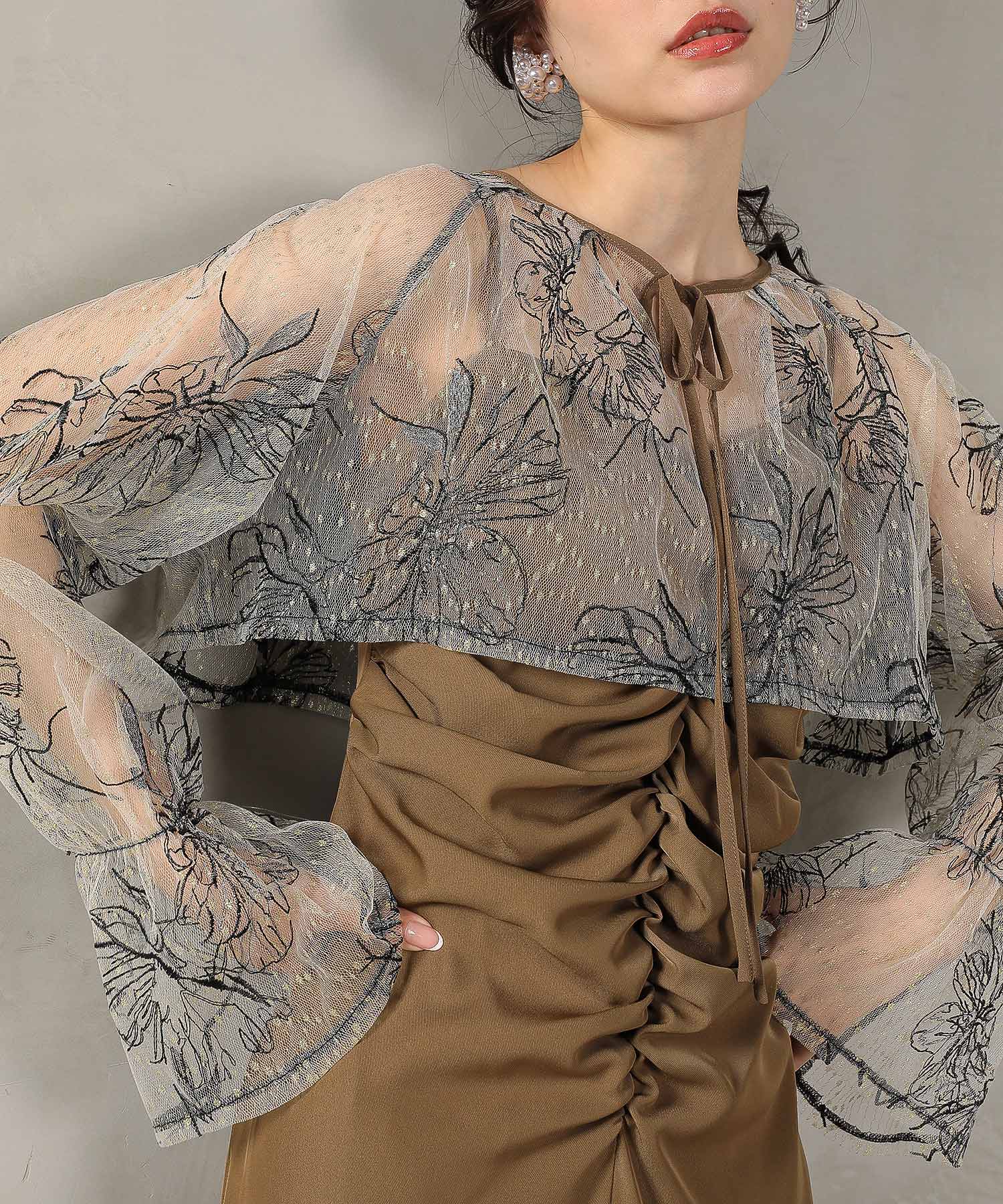 フラワー レース ボレロ ワンピース 2点セット メニーウェイ