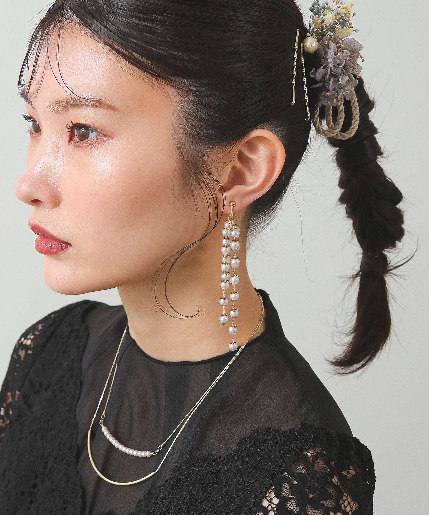 パール ロング イヤリング