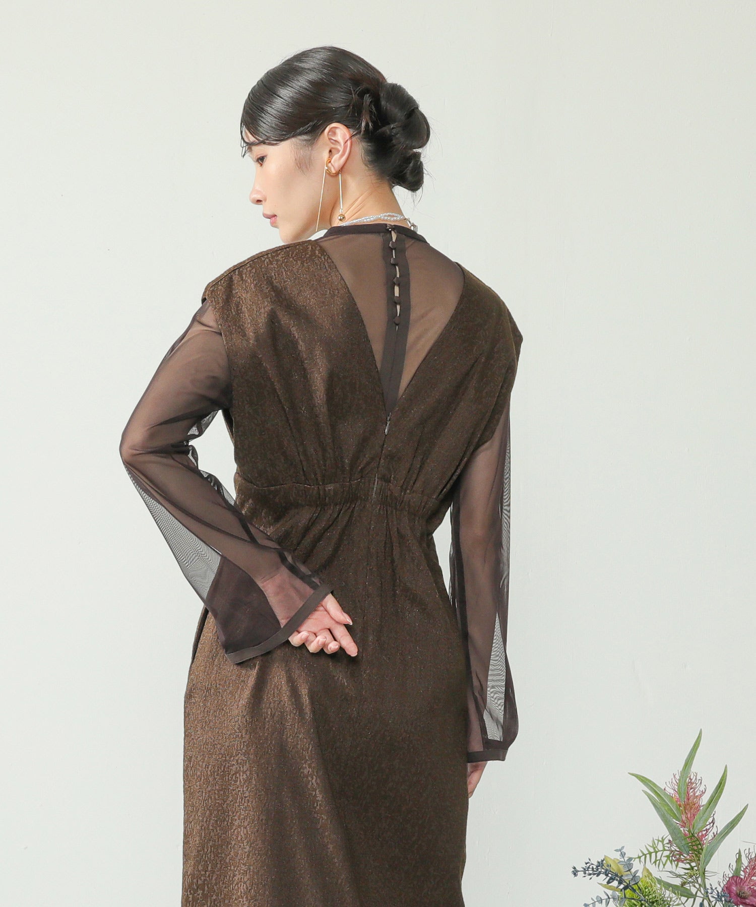 ジャガード ワンピース チュール トップス セット