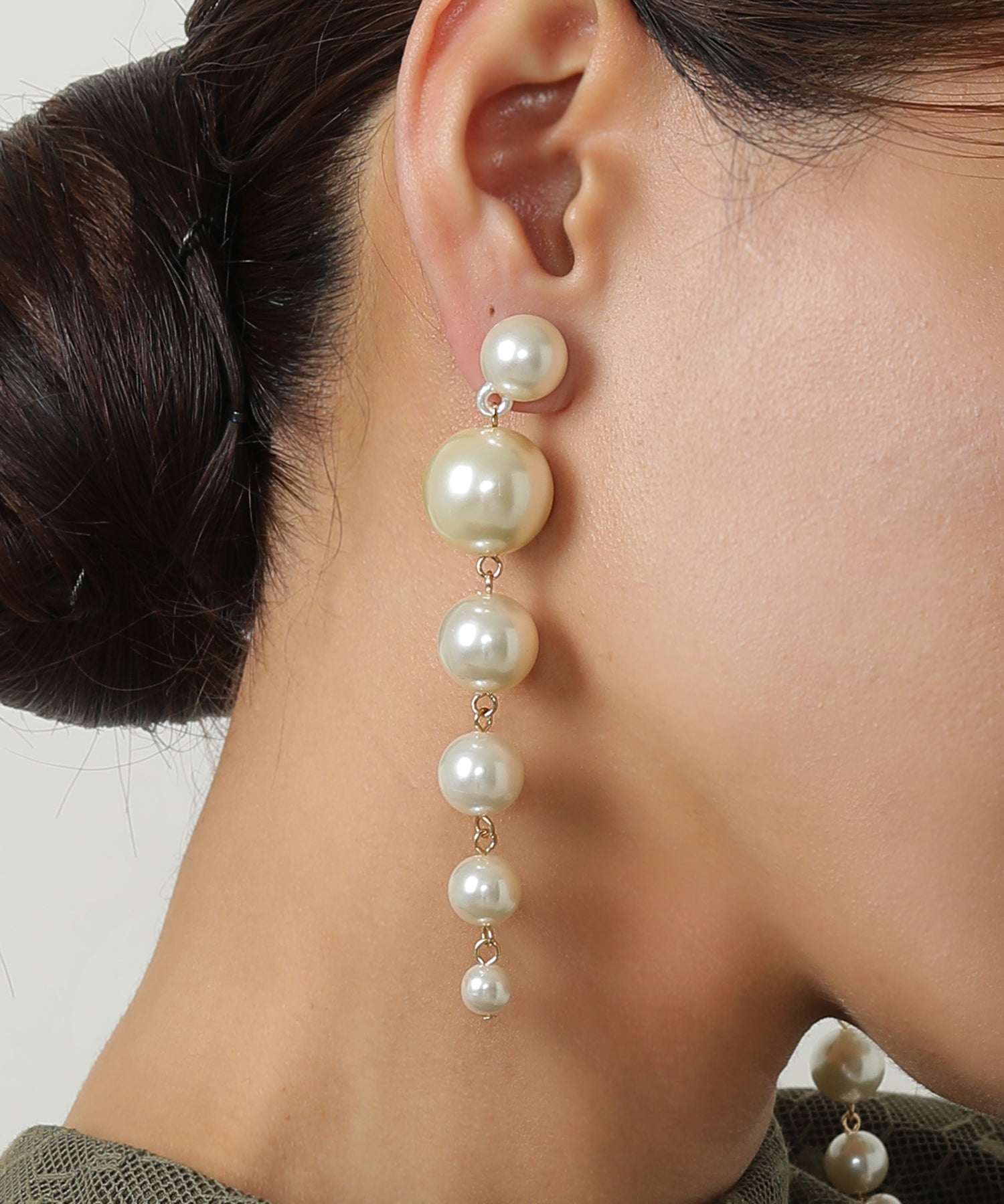 パール ロングピアス 大きめ 結婚式 パーティー オケージョン