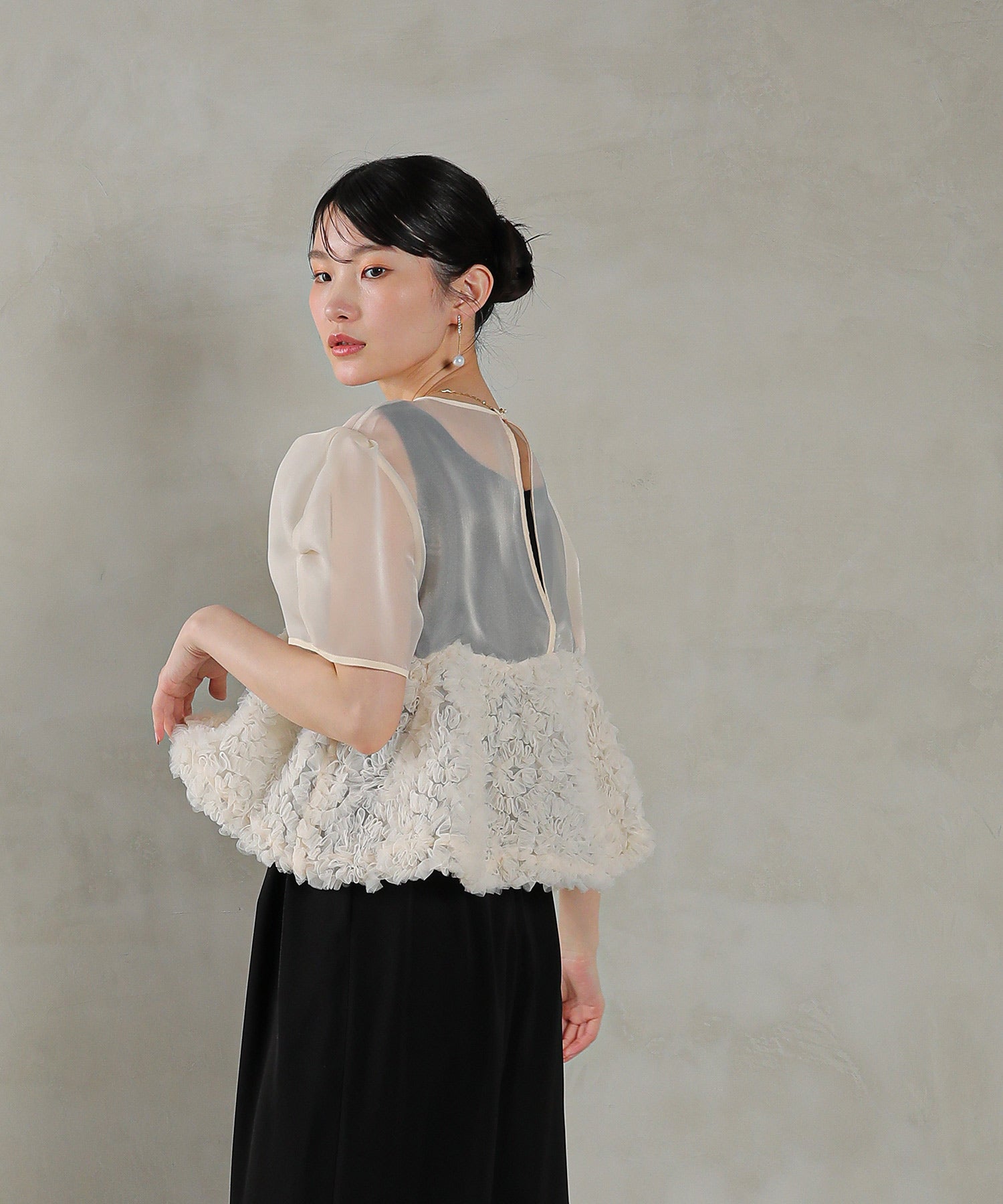 オーガンジー パンツドレス パーティー ドレス 結婚式 お呼ばれ オケージョン