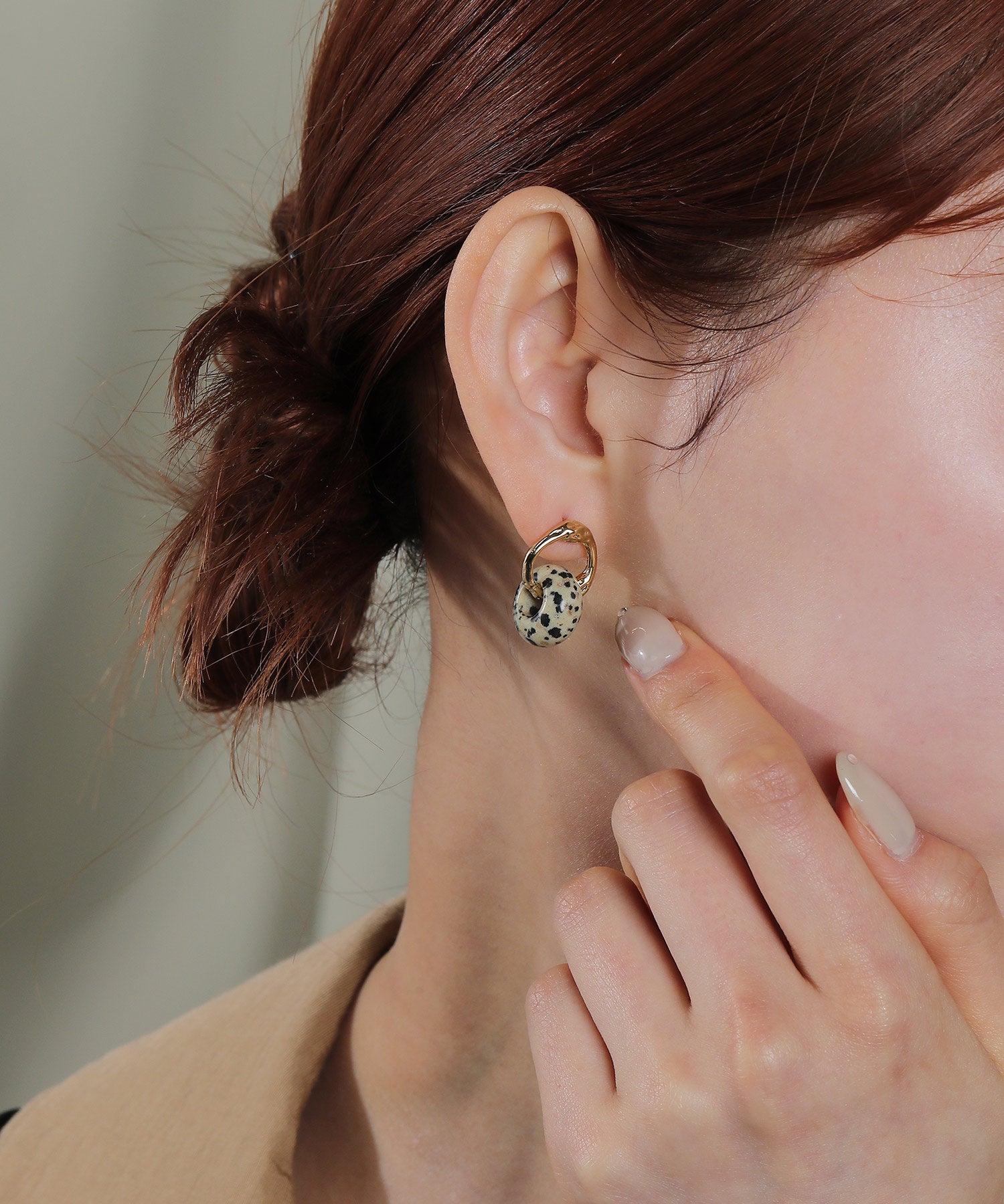 ダルメシアンジャスパー 天然石 ピアス