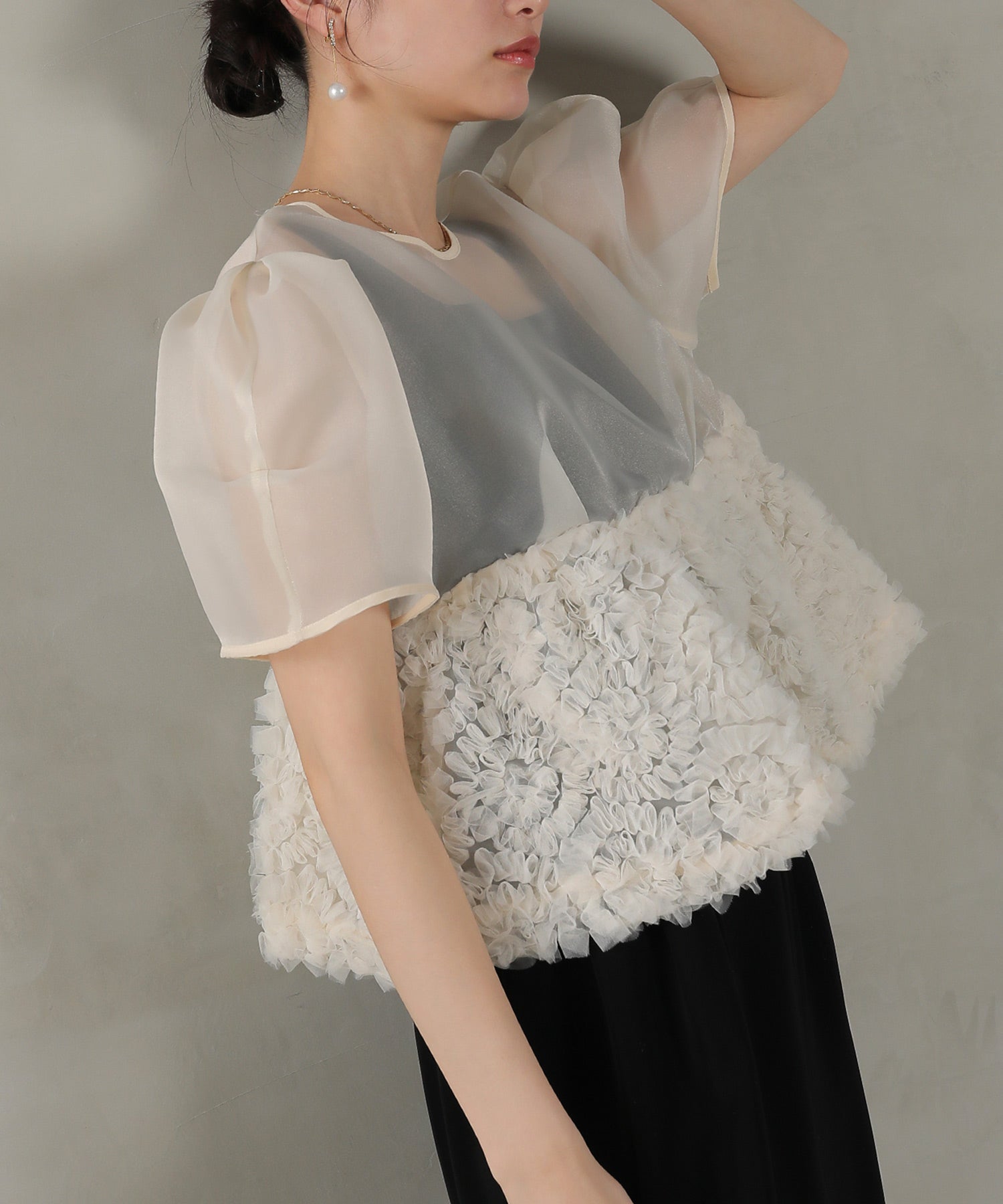 オーガンジー パンツドレス パーティー ドレス 結婚式 お呼ばれ オケージョン