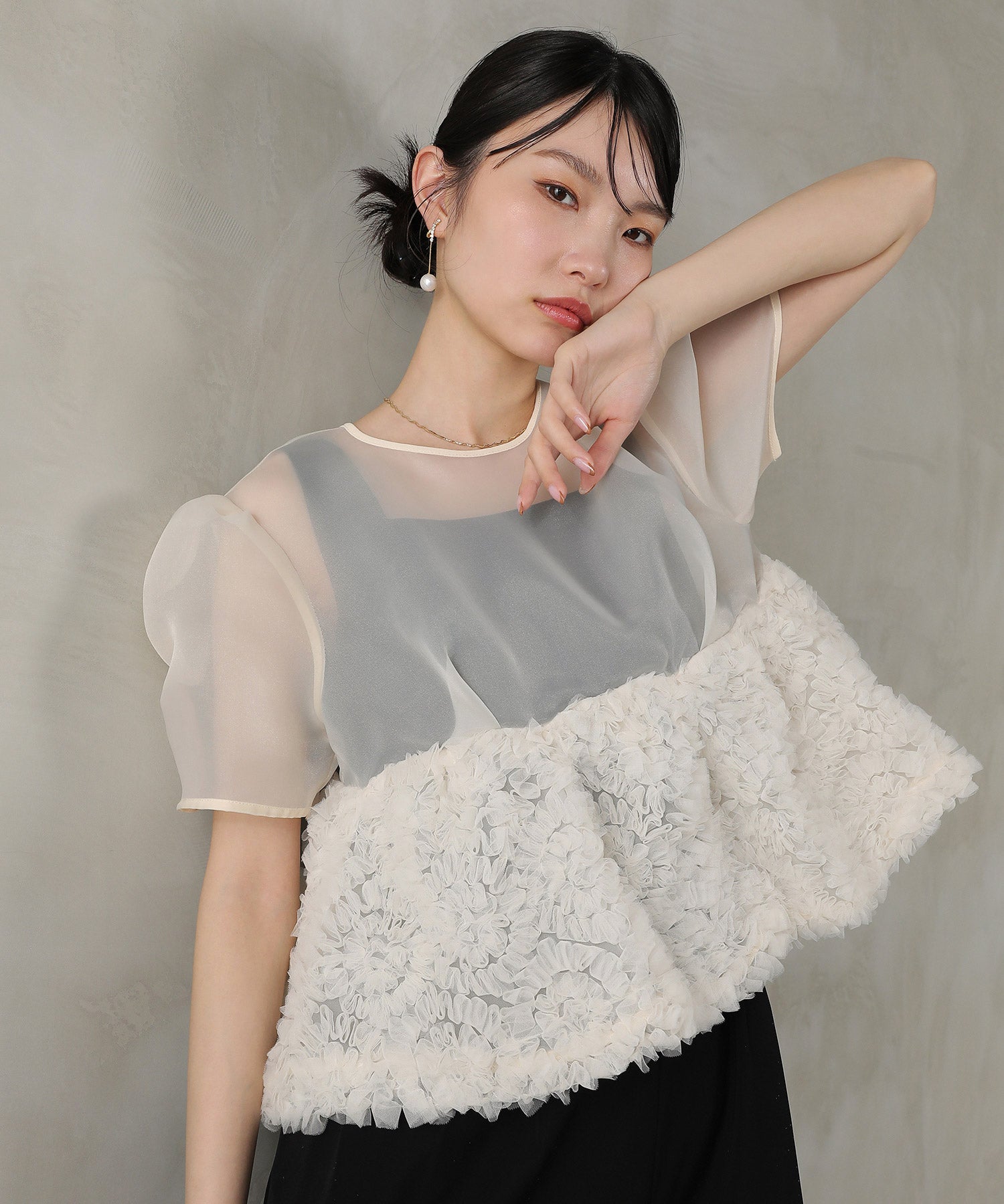 オーガンジー パンツドレス パーティー ドレス 結婚式 お呼ばれ オケージョン