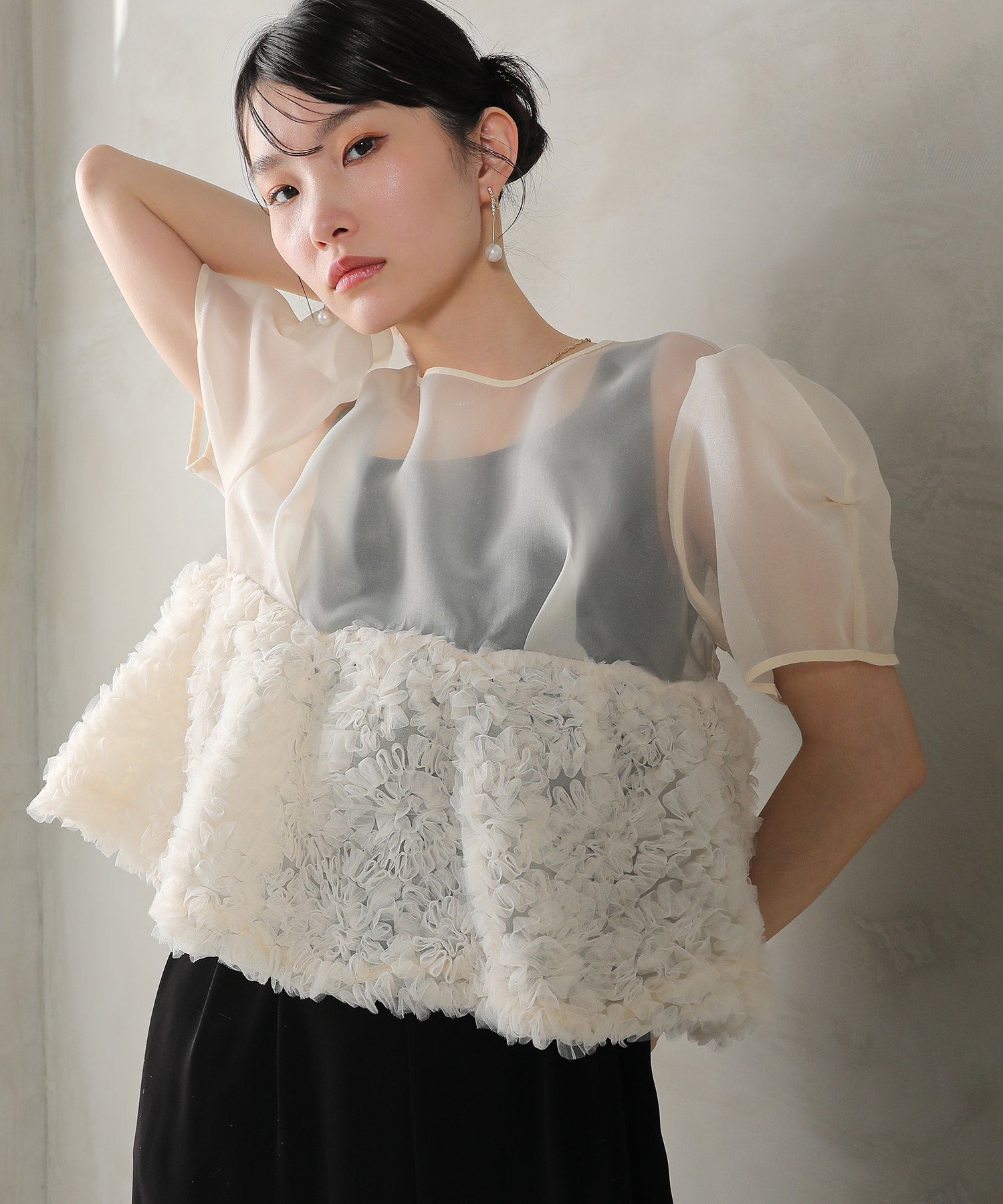 オーガンジー パンツドレス パーティー ドレス 結婚式 お呼ばれ オケージョン