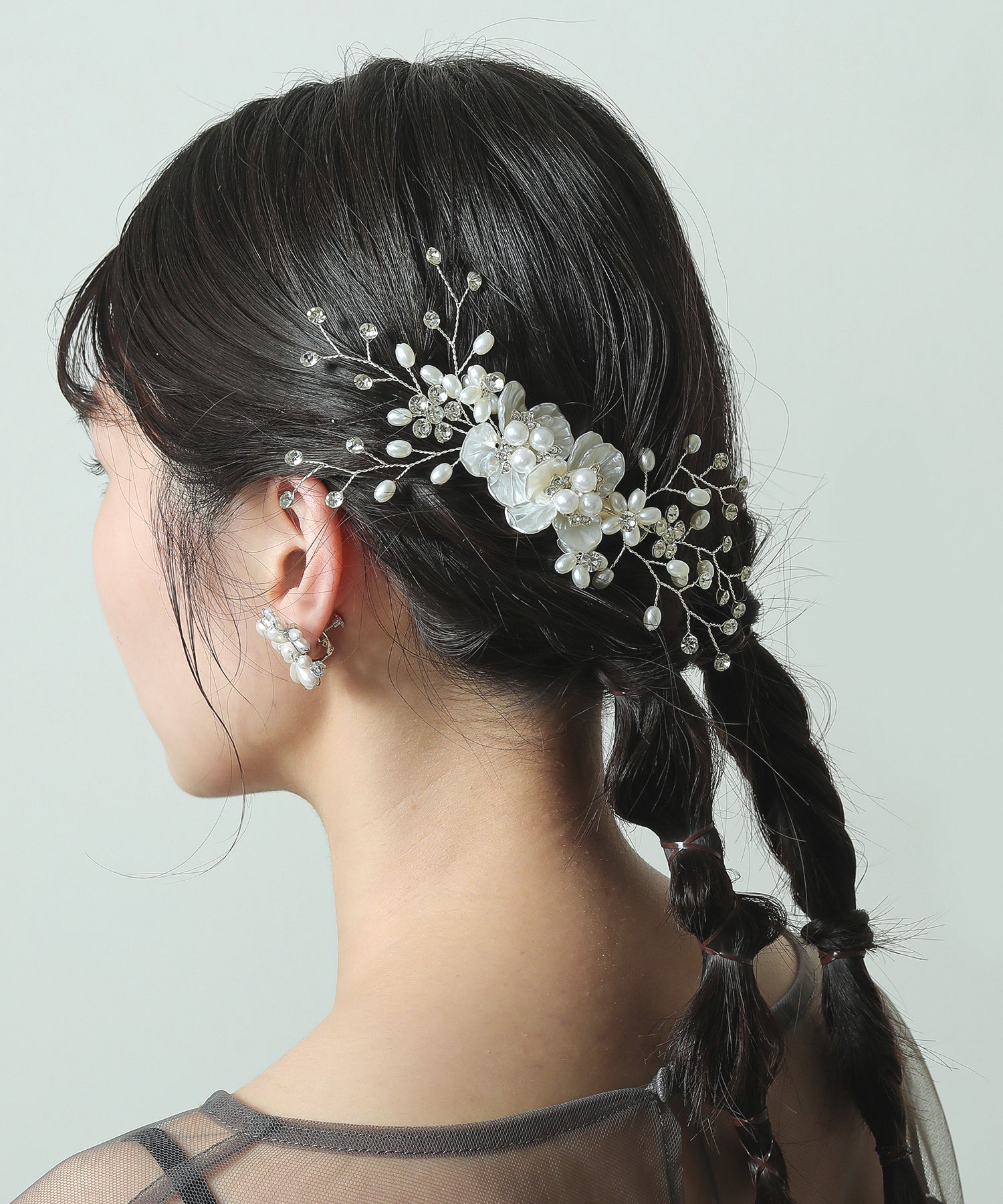 エレガント フラワー ヘアクリップ 結婚式 お呼ばれ ヘッドドレス
