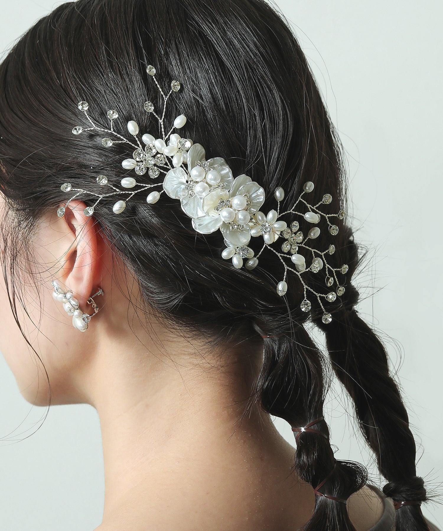 エレガント フラワー ヘアクリップ 結婚式 お呼ばれ ヘッドドレス